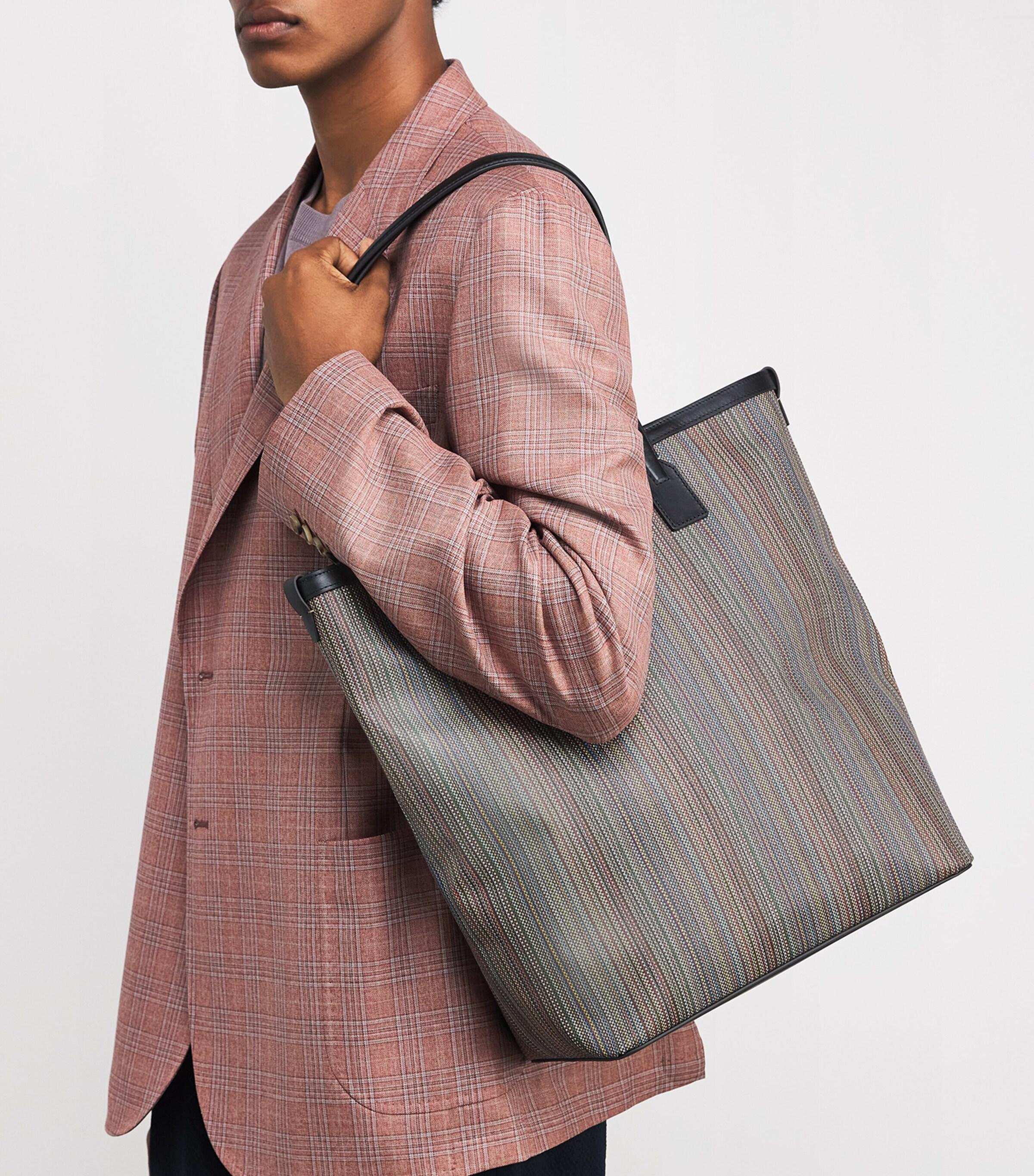 Paul Smith Coated Canvas Signature Stripe Tote Bag in Grey | Lyst UK