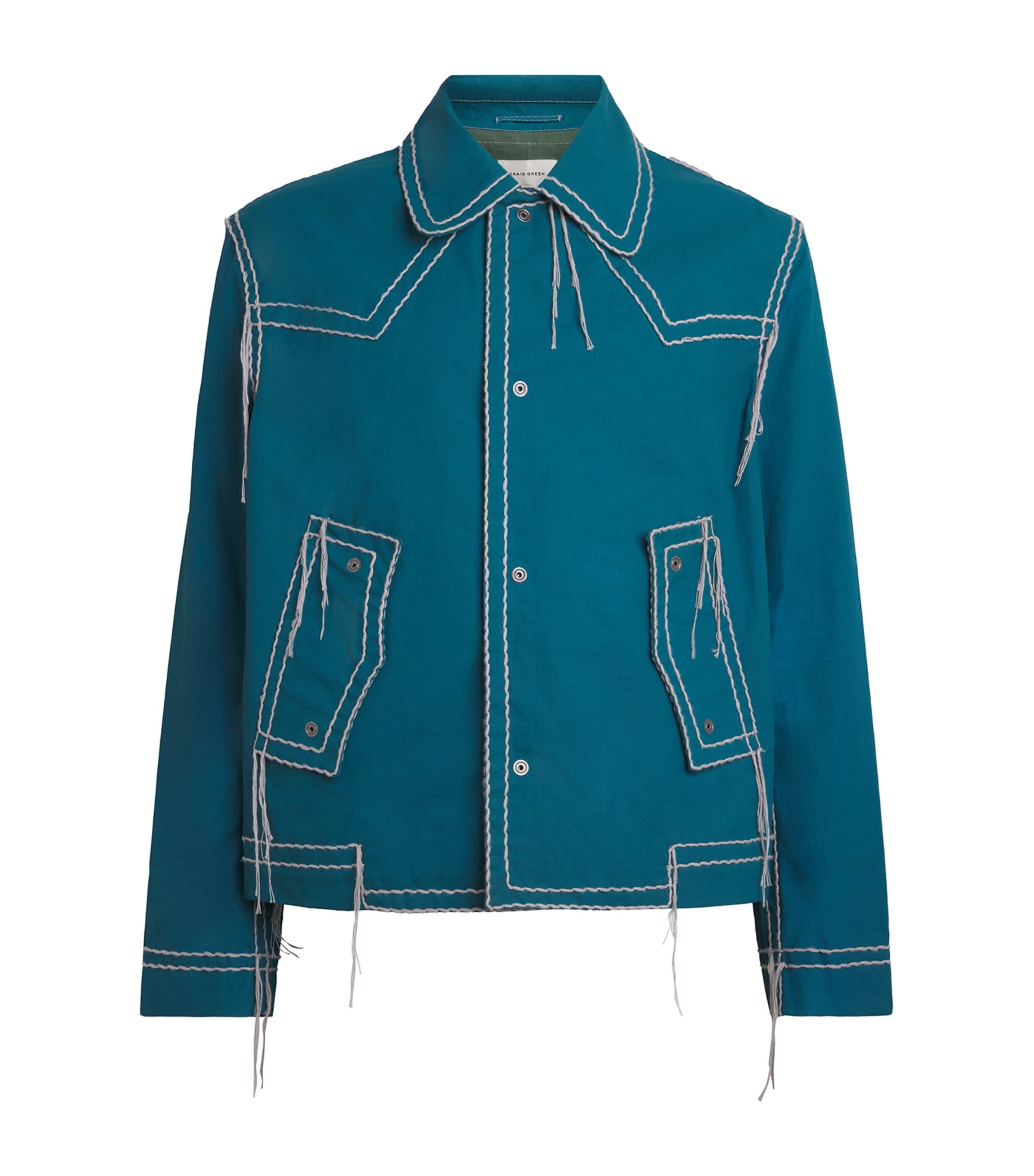 Craig Green Cotton Embroidered Worker Jacket in Blue for Men | Lyst