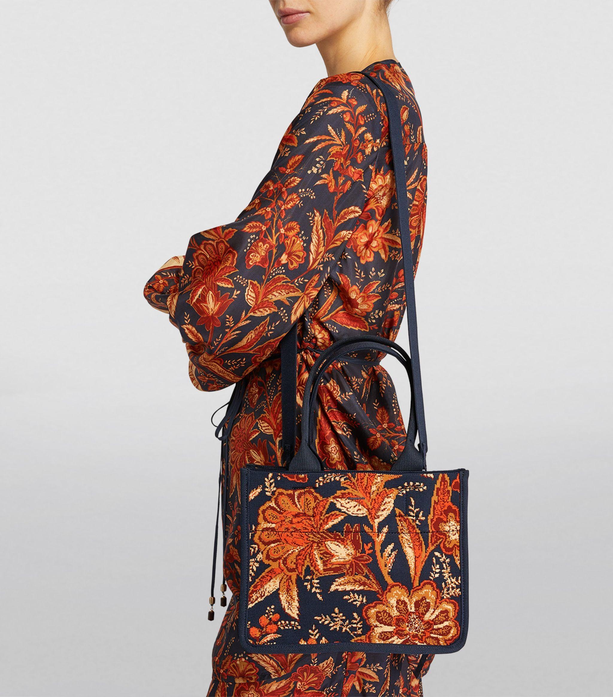 Zimmermann Small Jacquard Floral Tote Bag in Red | Lyst
