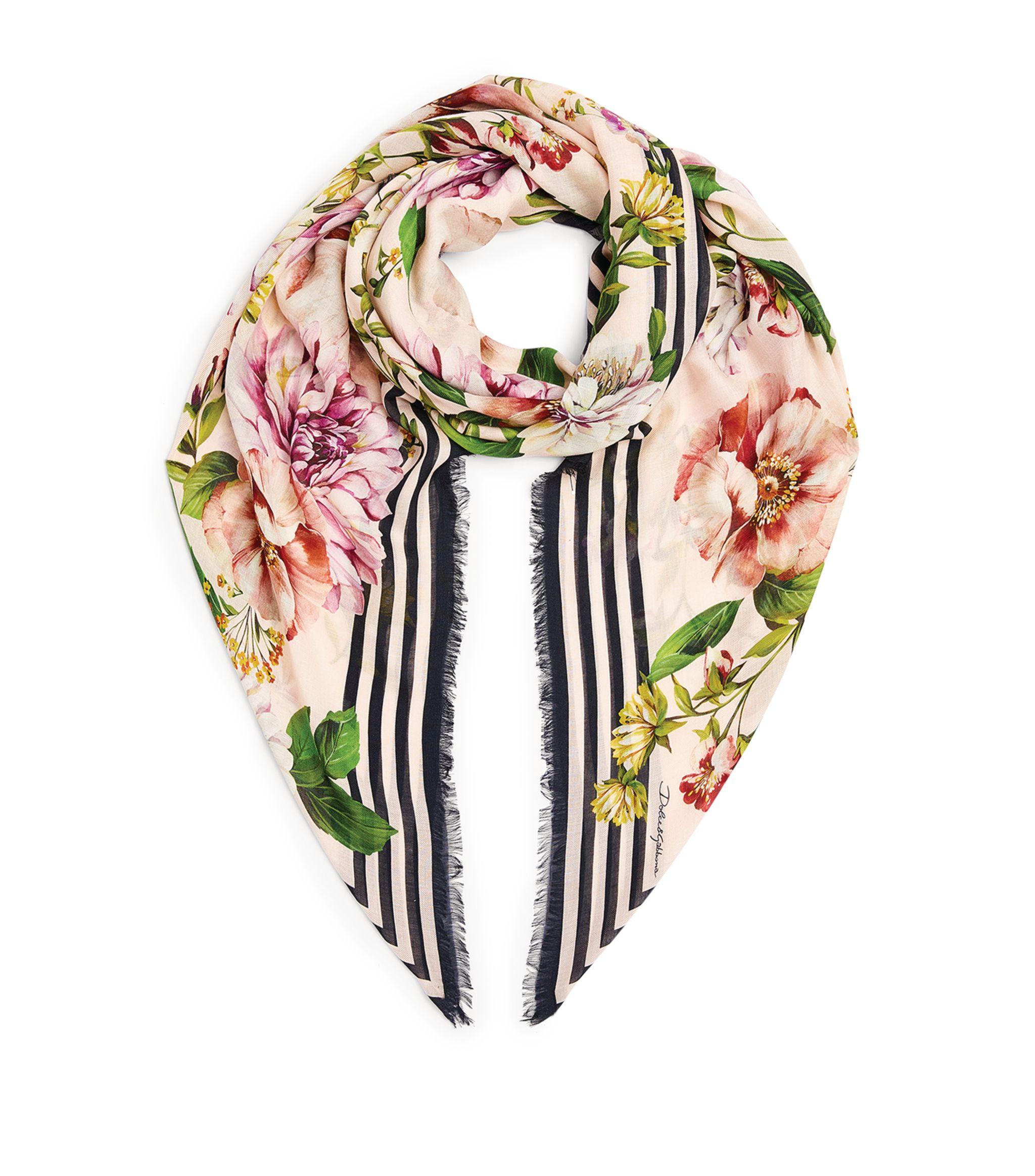 Dolce & Gabbana Cashmere Floral Scarf Lyst