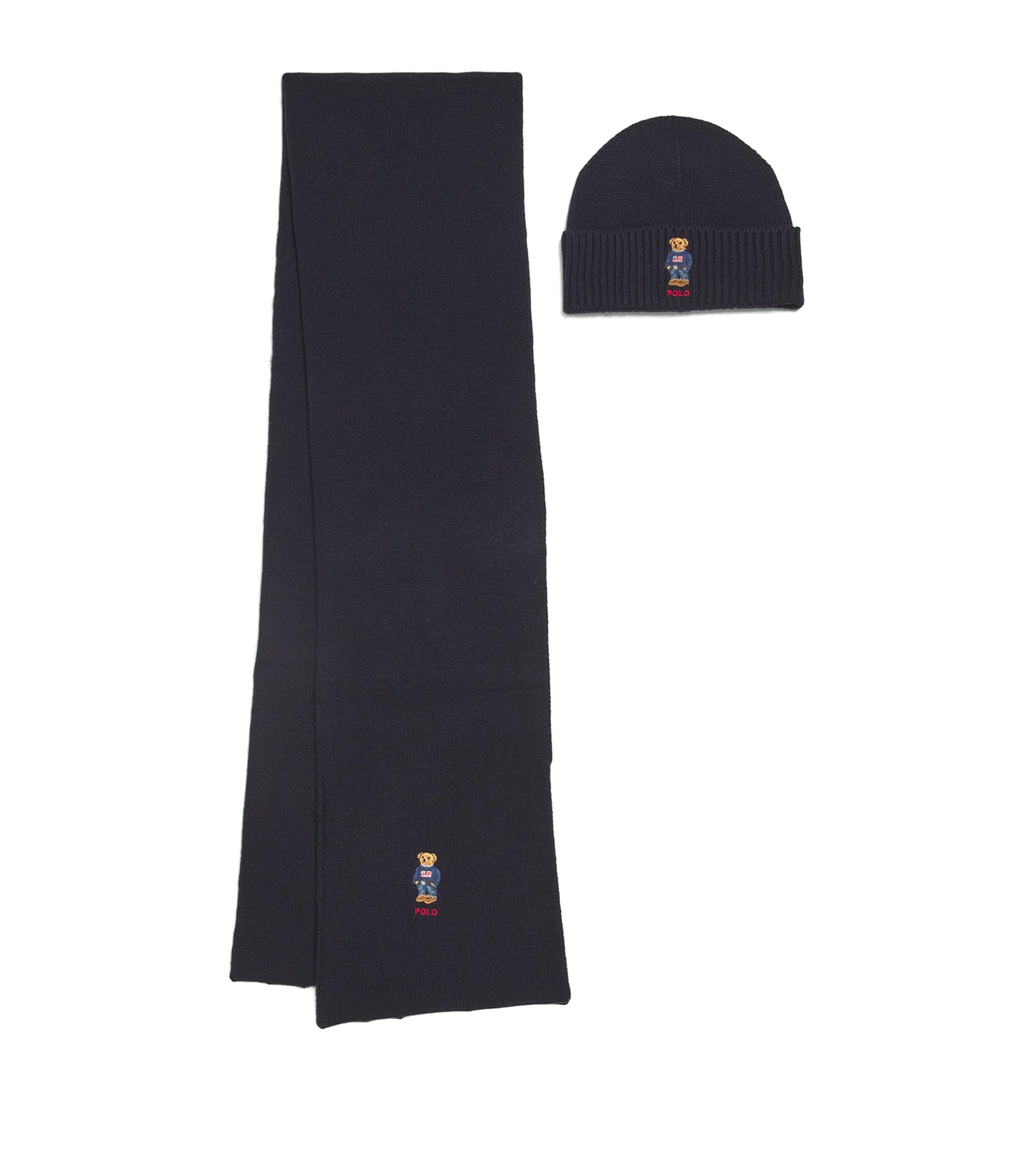 Polo Ralph Lauren Polo Bear Hat And Scarf Set in Blue for Men