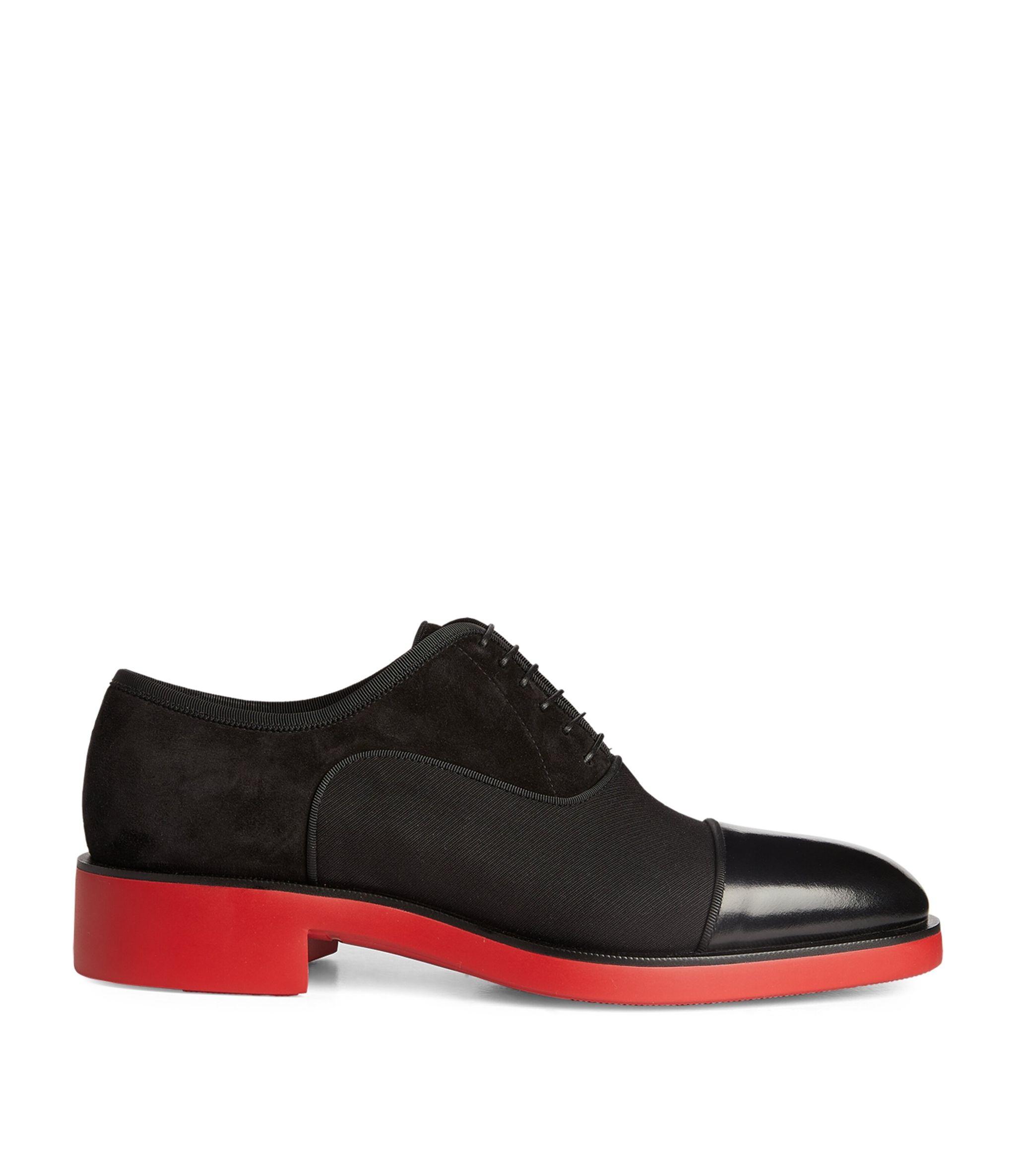 Christian Louboutin Grecco Leather Oxford Dress Shoes In Black