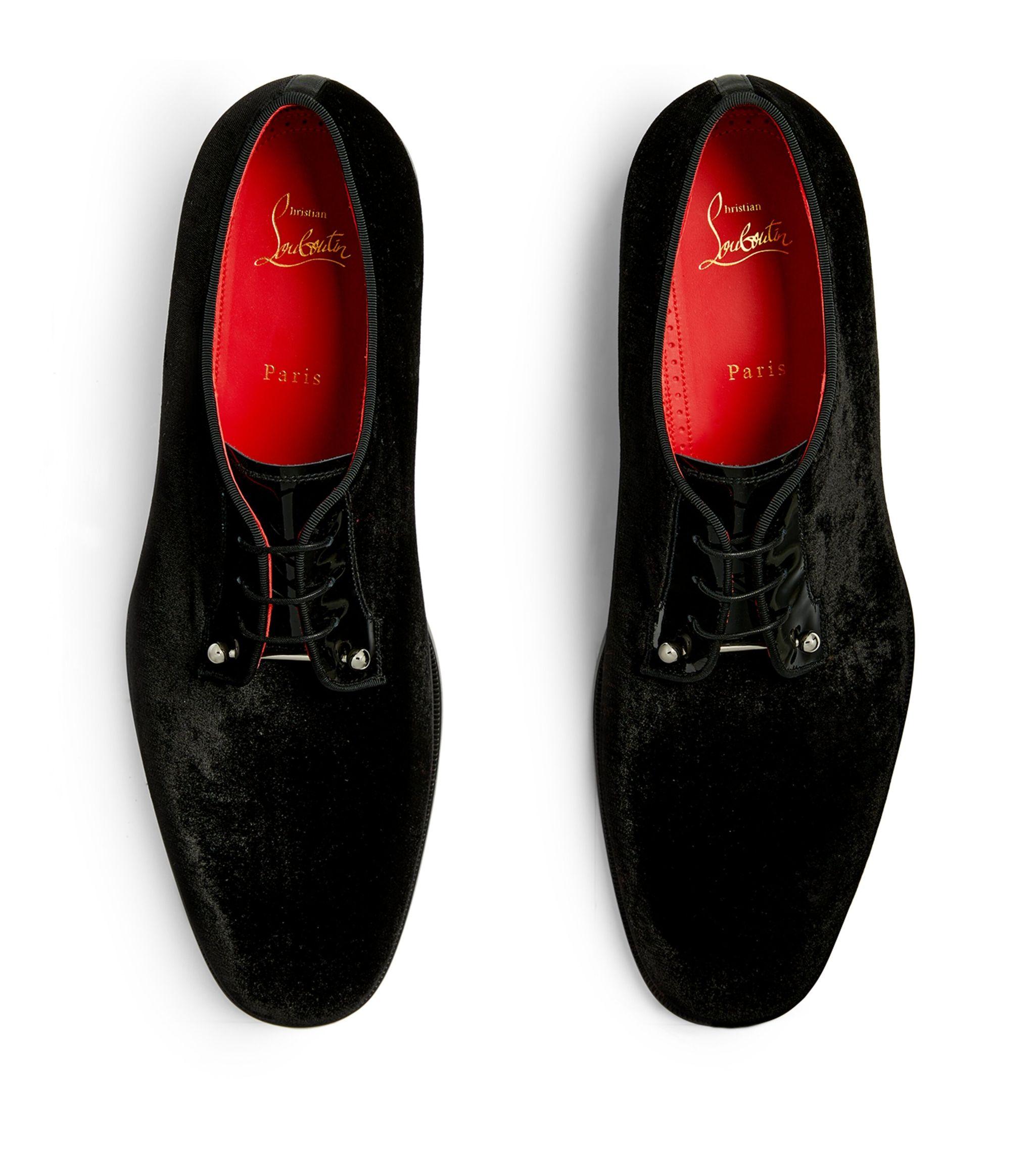 Christian Louboutin Chambeliss Croc-Embossed Derby Shoes - Black - 41