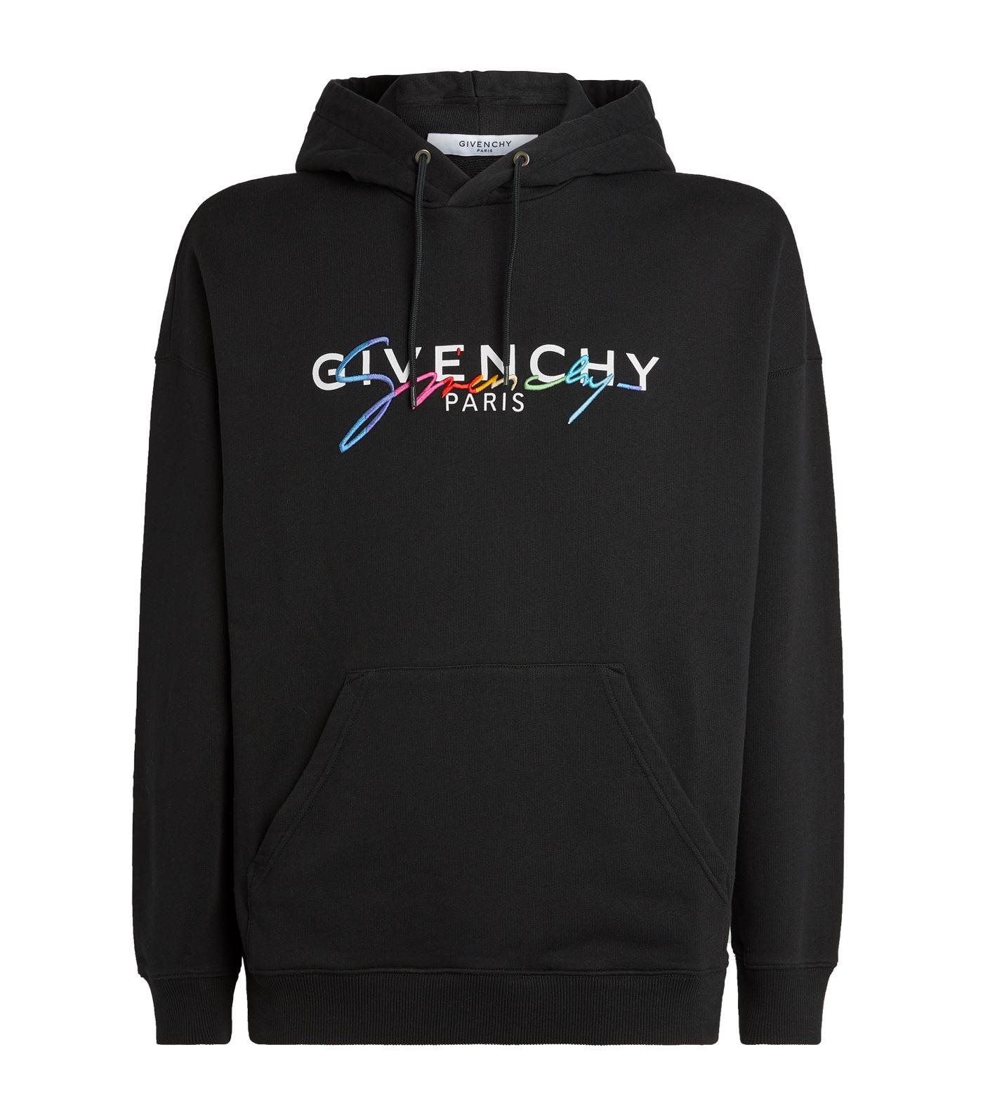 Givenchy Rainbow Logo Cotton Hoodie in Black for Men | Lyst
