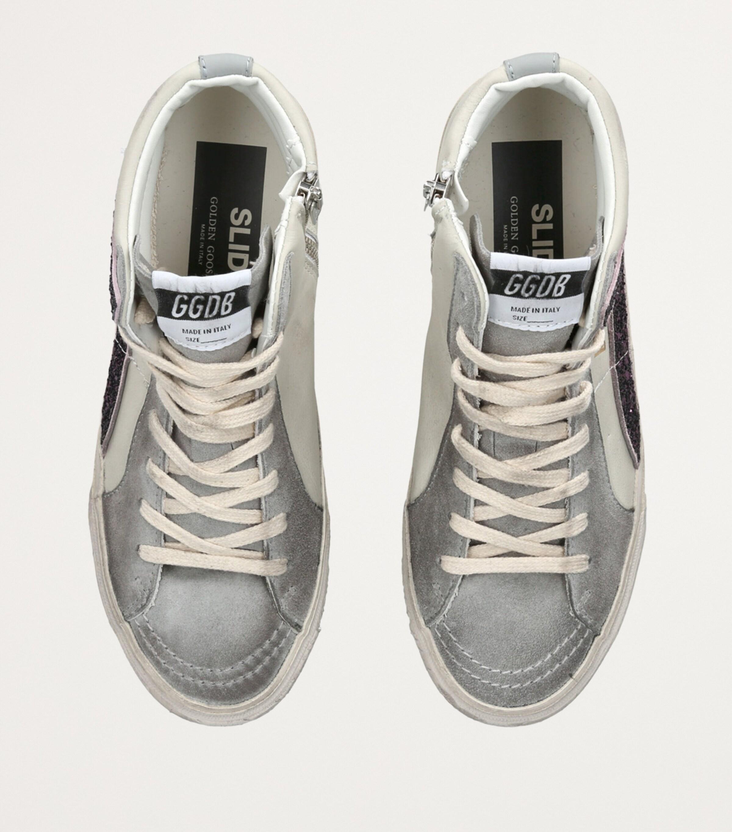 white high top golden goose sneakers