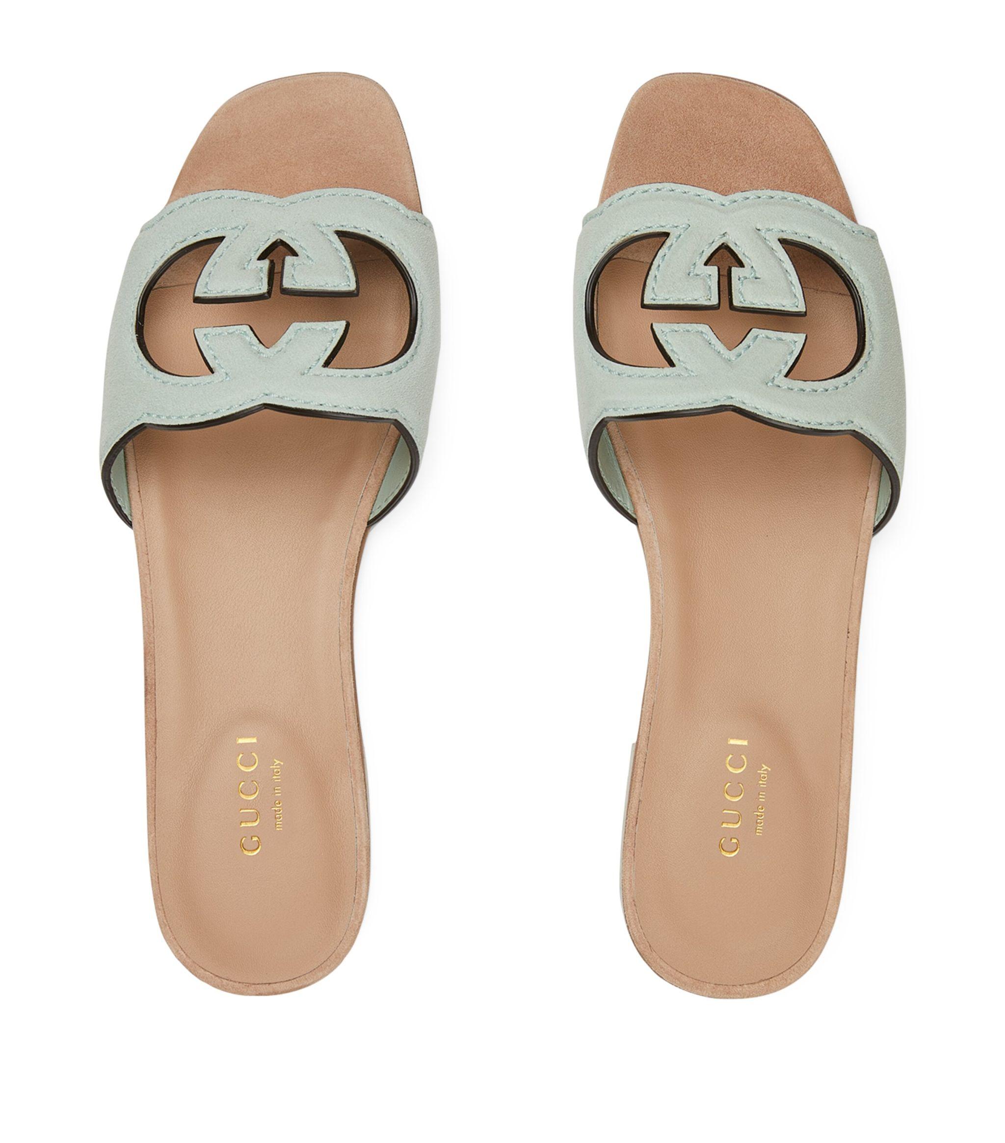 Gucci suede hotsell slides