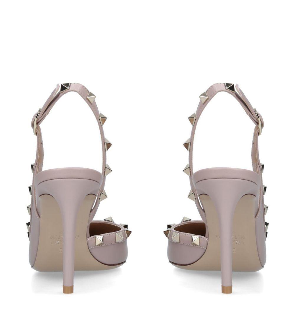 Valentino Leather Garavani Rockstud Slingback Heels 85 - Lyst