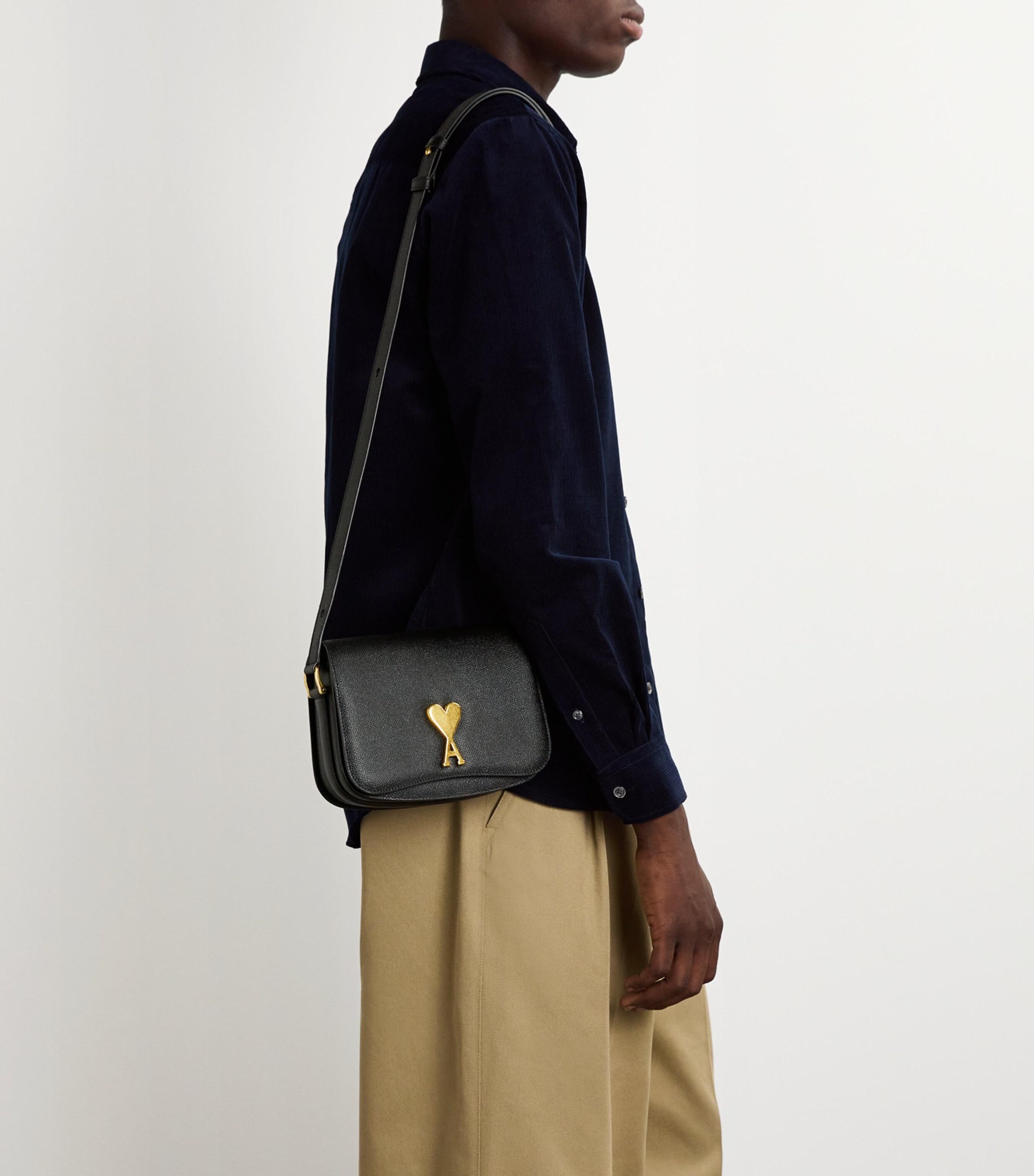 AMI PARIS アミパリス 'Paris Paris' Crossbody Bag レザー Black Full Grain Leather Bag Paris Paris | AMI PARIS US
