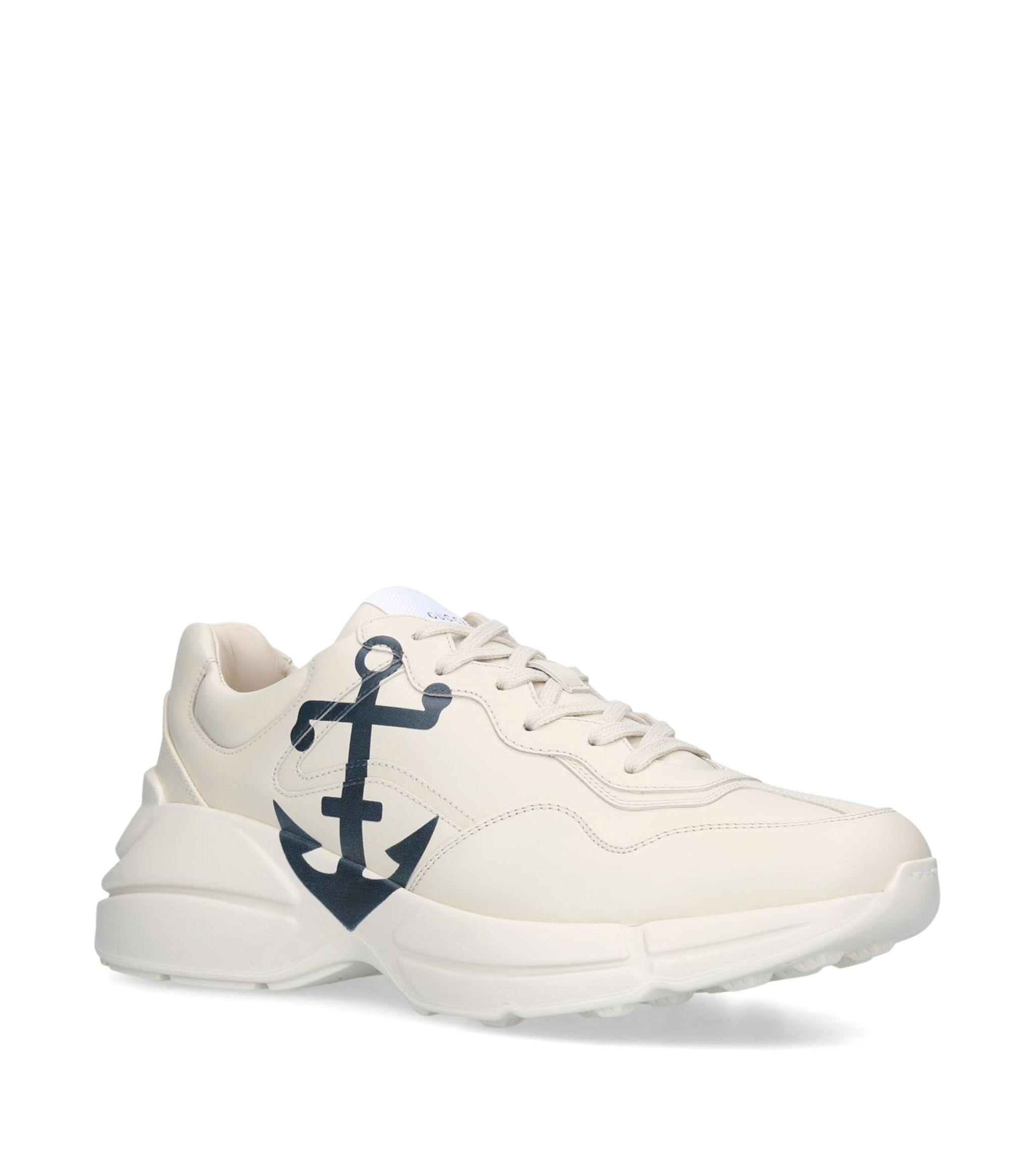 Gucci Leather Anchor Rhython Sneakers for Men | Lyst