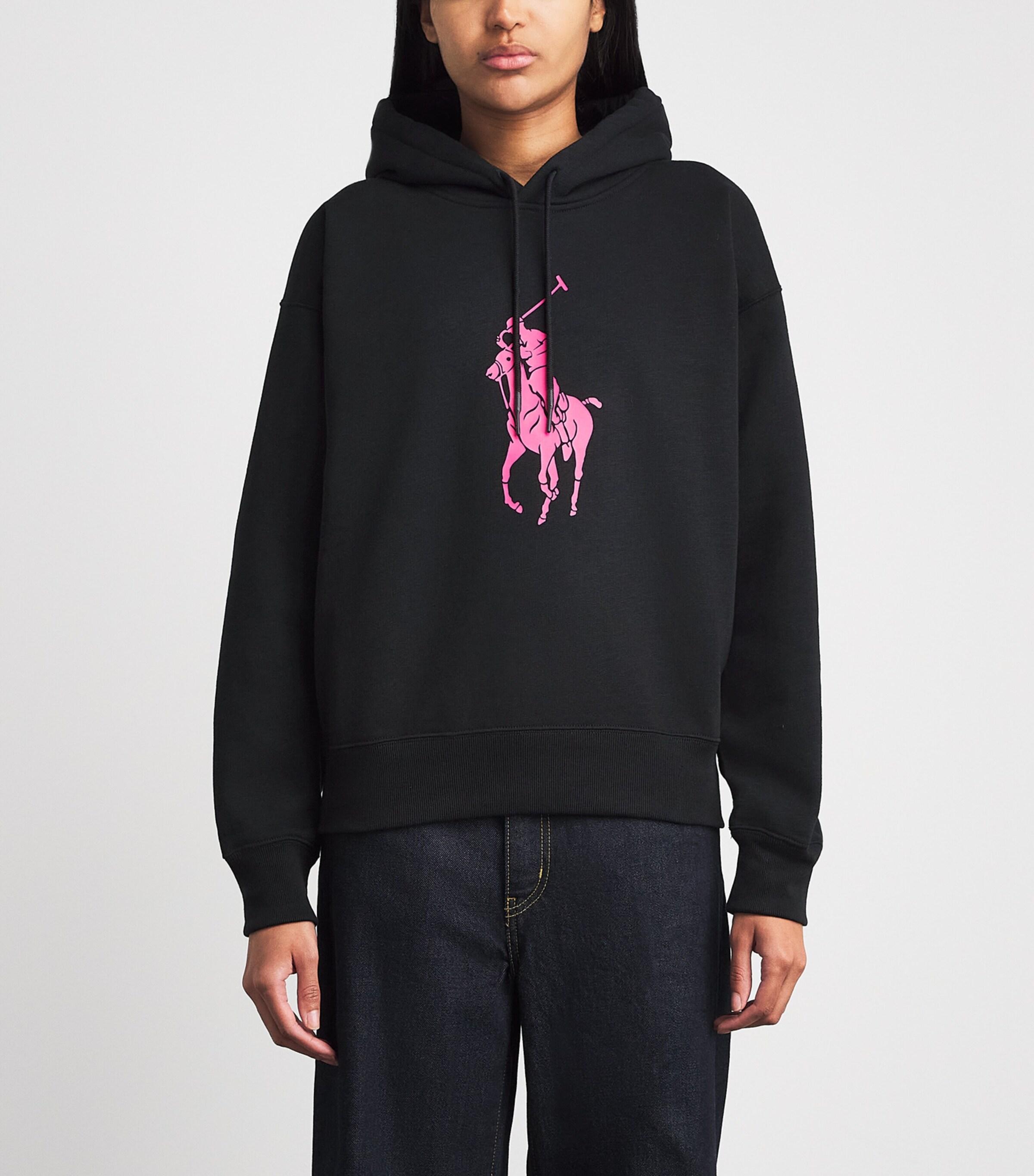 Polo Ralph Lauren Cotton-Blend Pony Hoodie in Black | Lyst UK