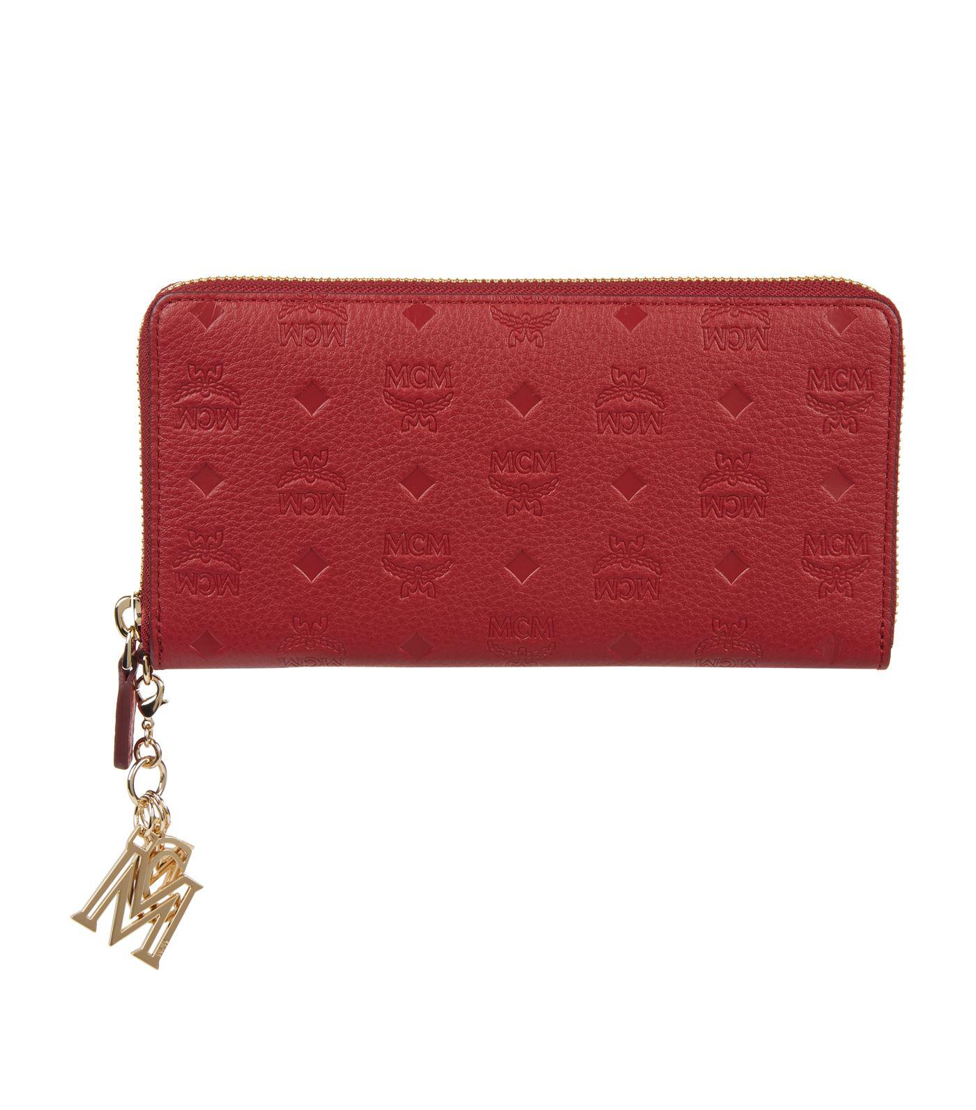 red mcm clutch