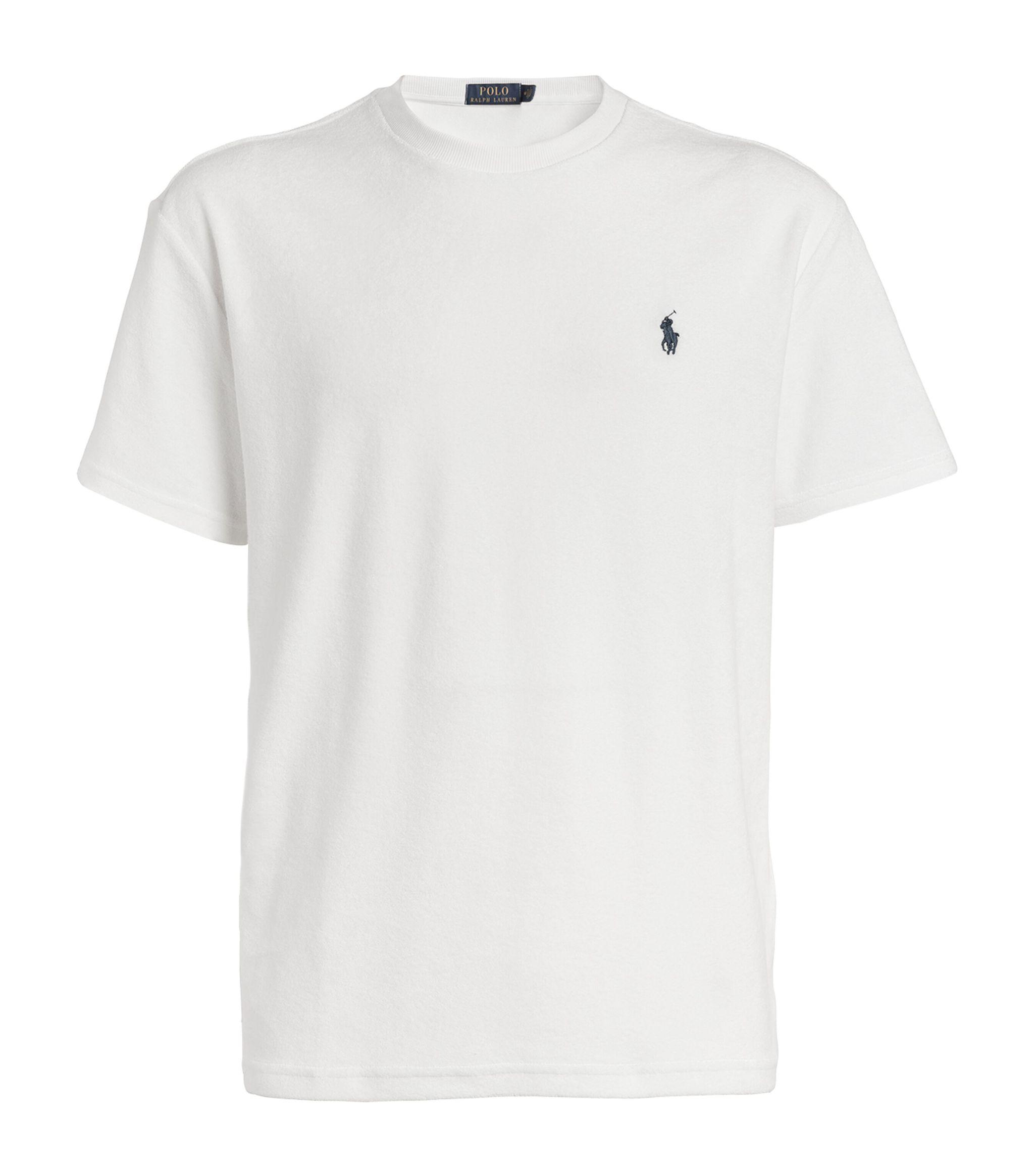 Polo Ralph Lauren Terry Towelling Logo T-shirt in White for Men | Lyst UK