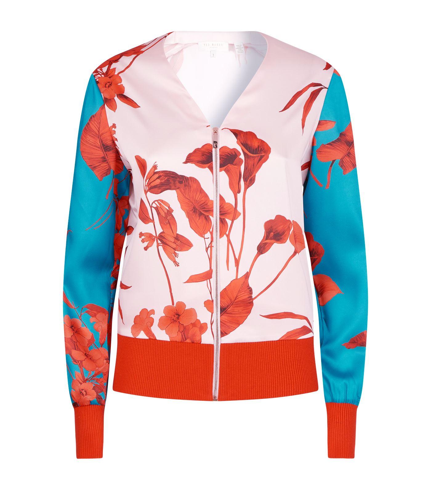 Ted Baker Satin Cortnee Floral Bomber Jacket in Pink Lyst