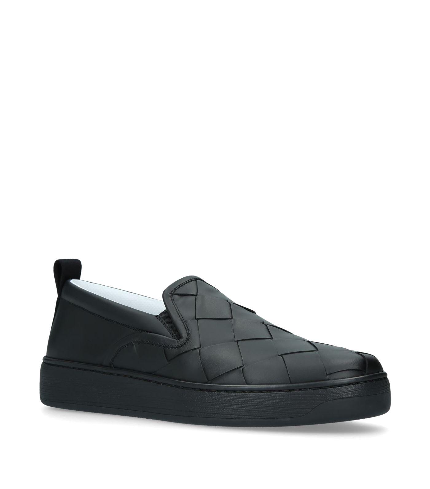Bottega Veneta Dodger Intrecciato Slip-on Sneakers in Black for Men - Lyst