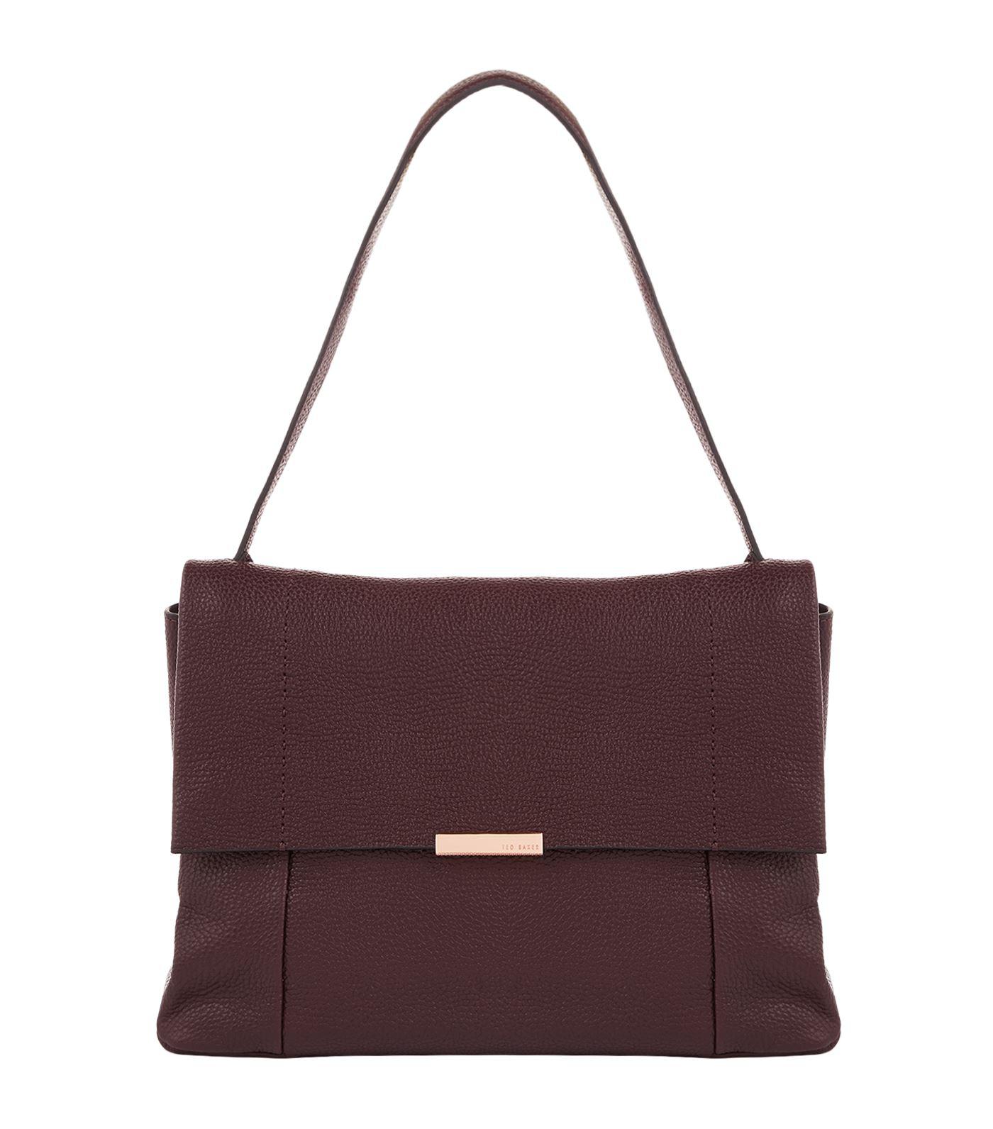 Ted Baker Proter Grained Leather Shoulder Bag in Brown Lyst