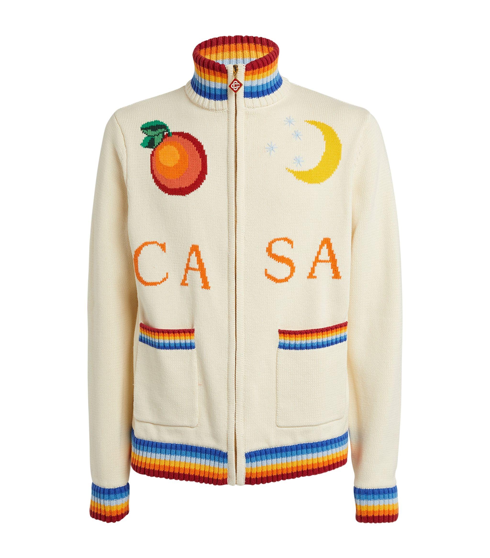 カーディガン Casablanca Casablanca Monogram Zip Up Sweater Casablanca Monogram zip-up Cardigan | ブルー | FARFETCH JP