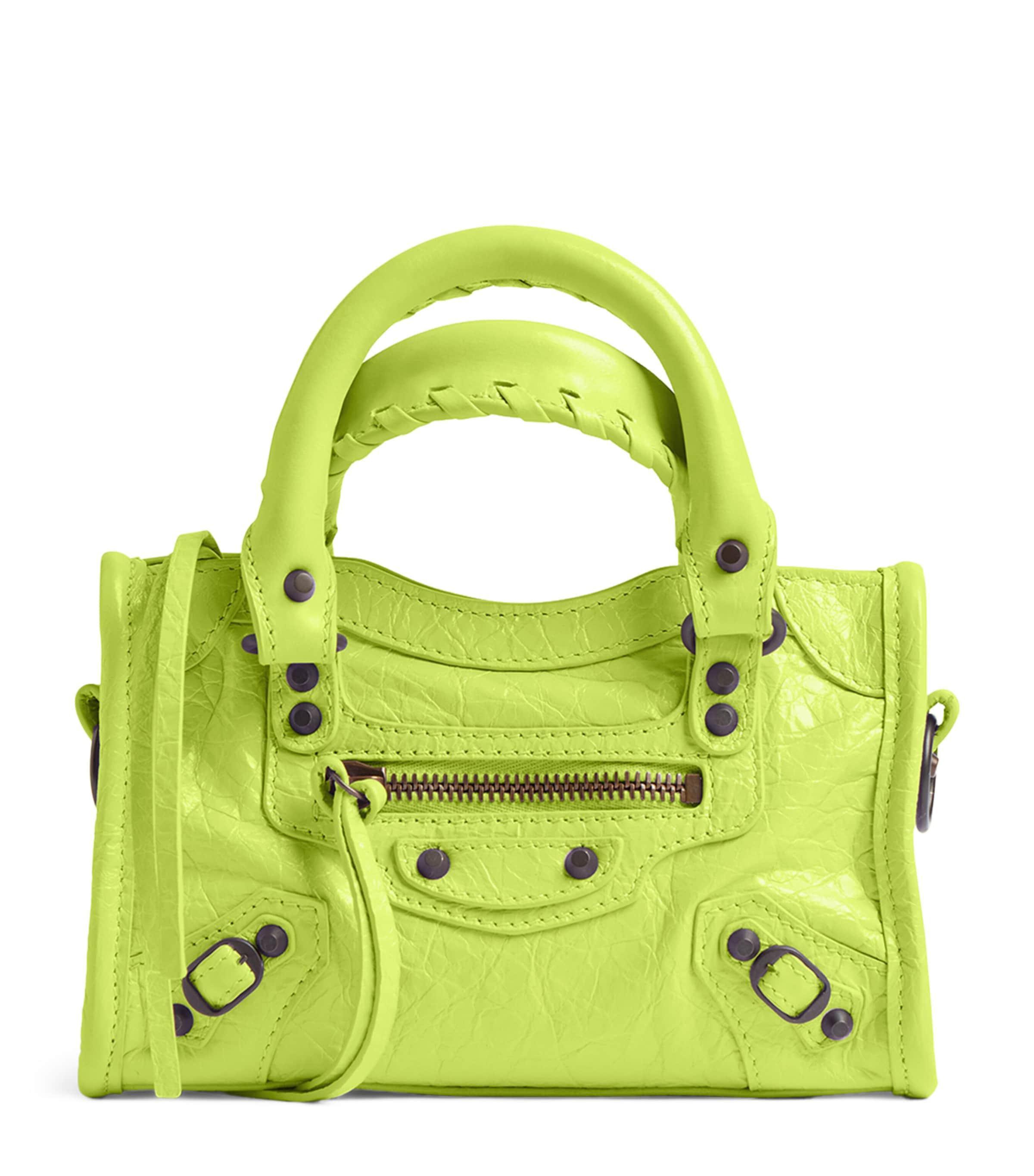 Balenciaga Nano Leather Le City Top-Handle Bag in Yellow | Lyst