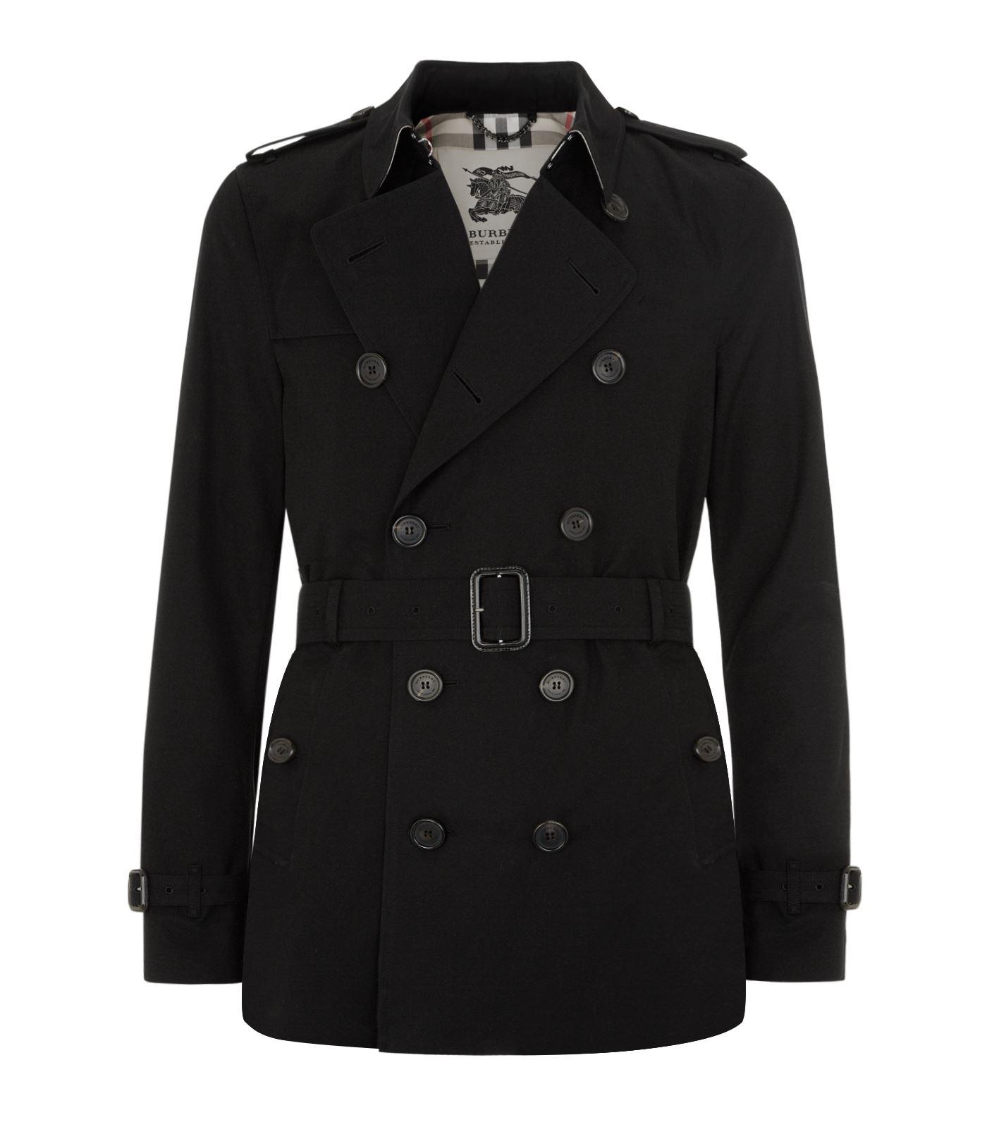 Burberry Cotton Kensington Short Heritage Trench Coat in Black for Men -  Lyst