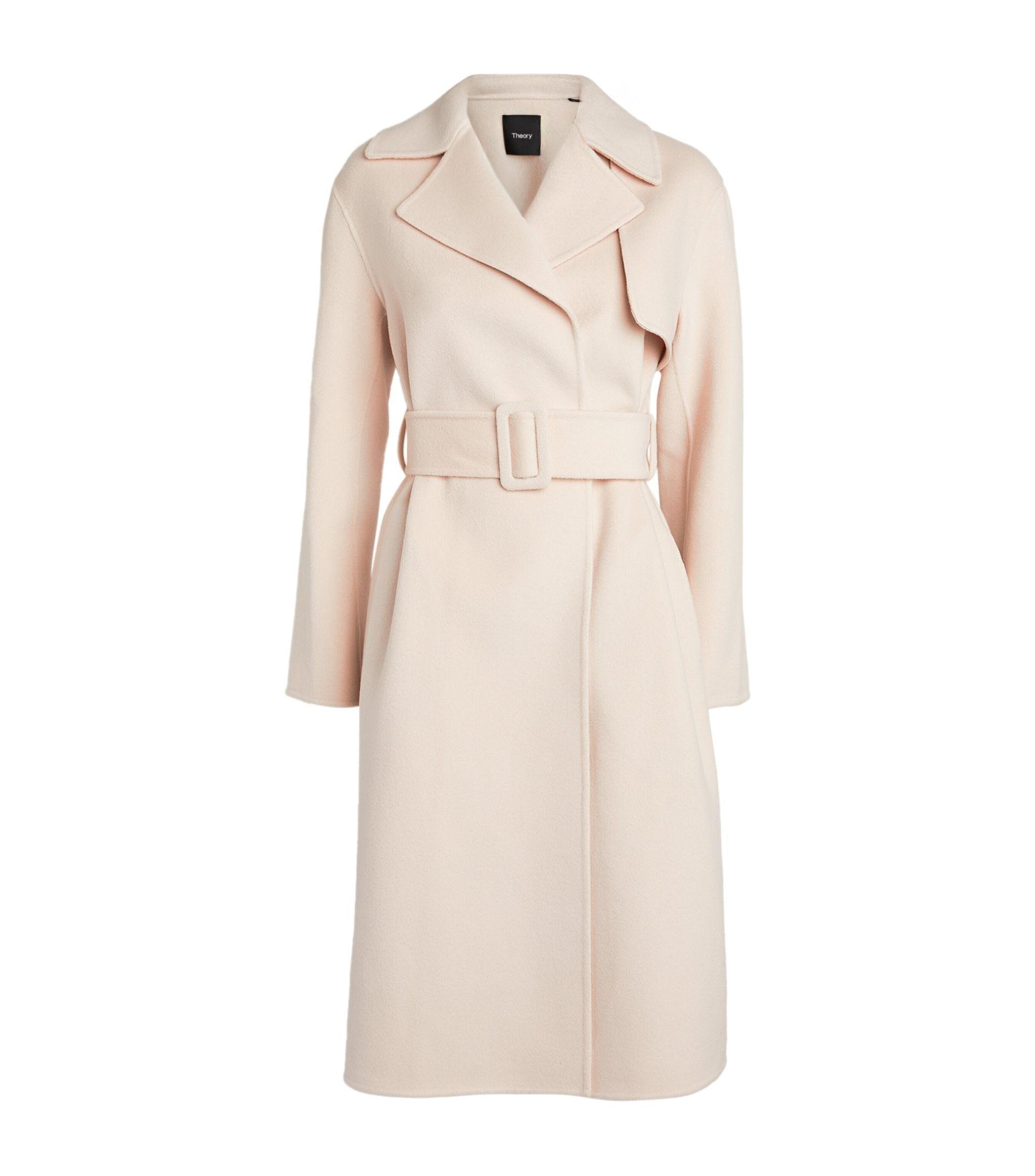 Theory Wool Trench Coat in Natural | Lyst