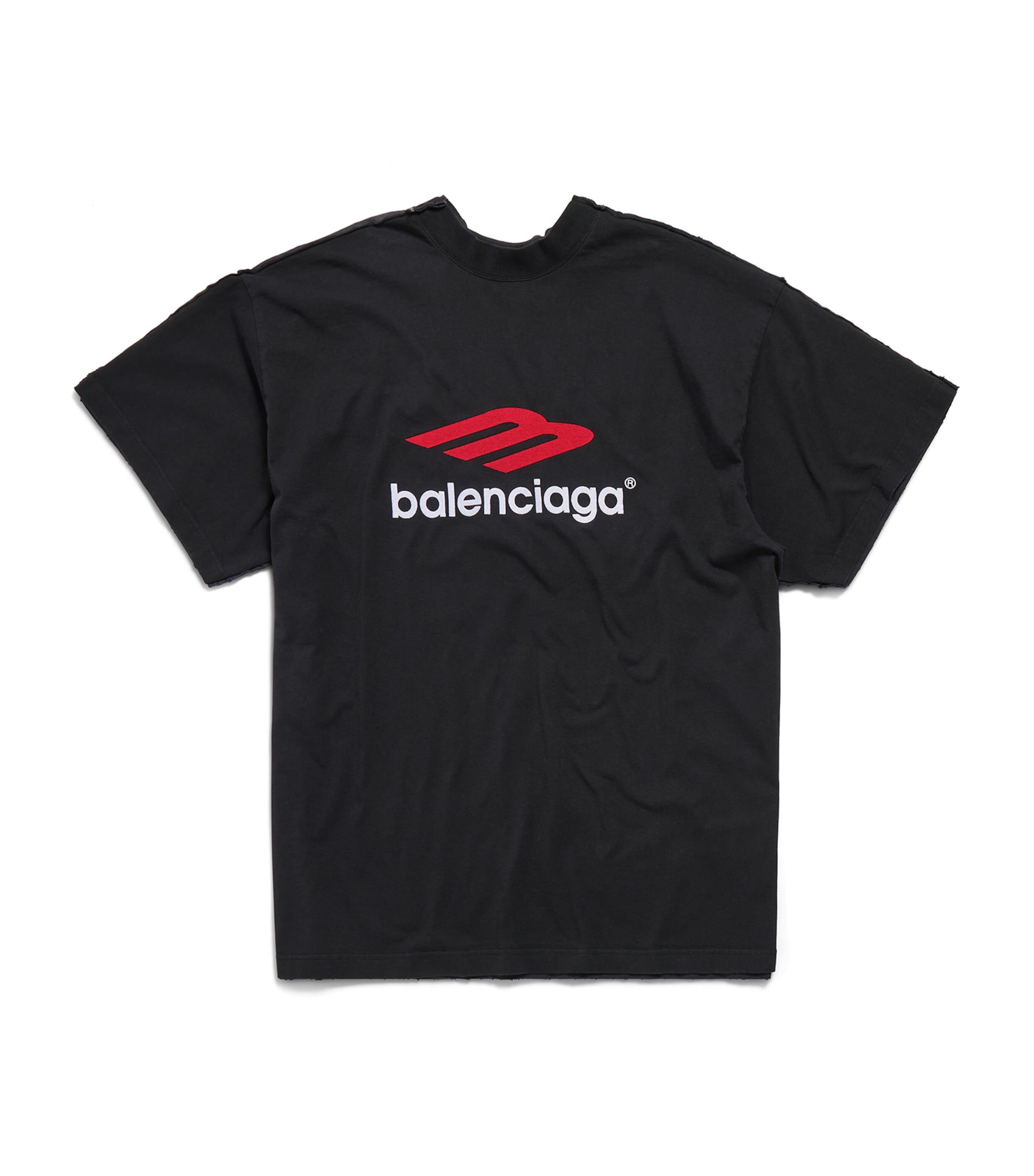 Balenciaga Oversized Logo T-Shirt in Black | Lyst