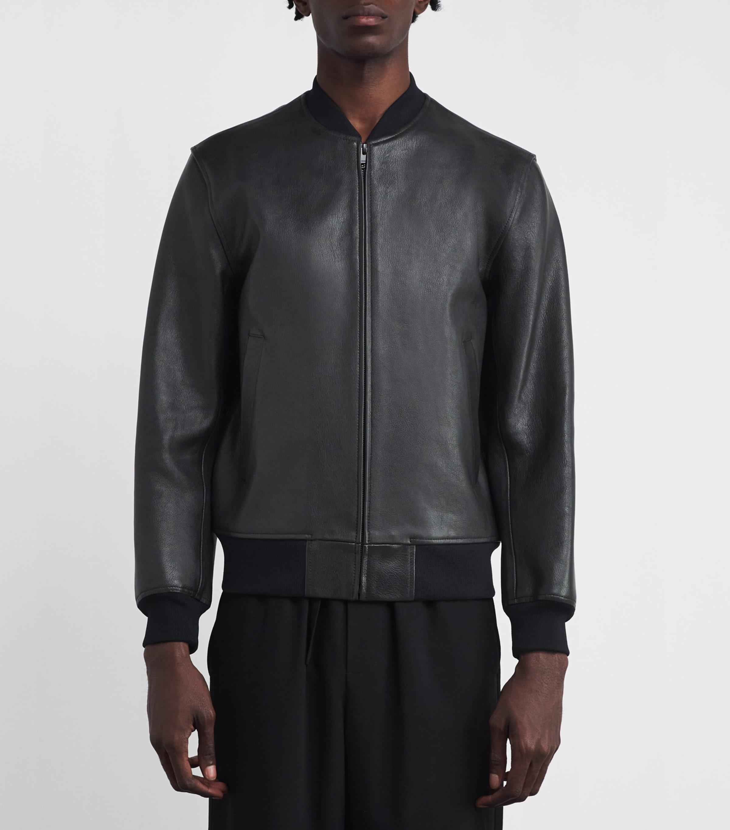 Sandro Leather Bomber Jacket in Black for Men Lyst UK