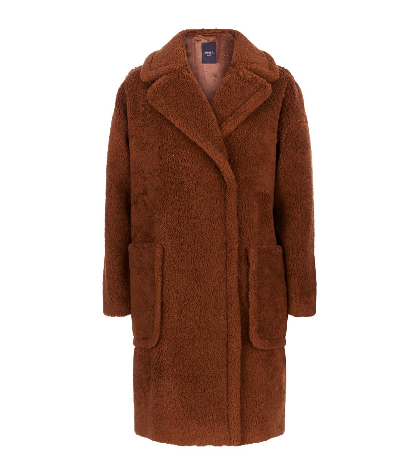 Weekend by Maxmara Short Teddy Coat in Brown Lyst