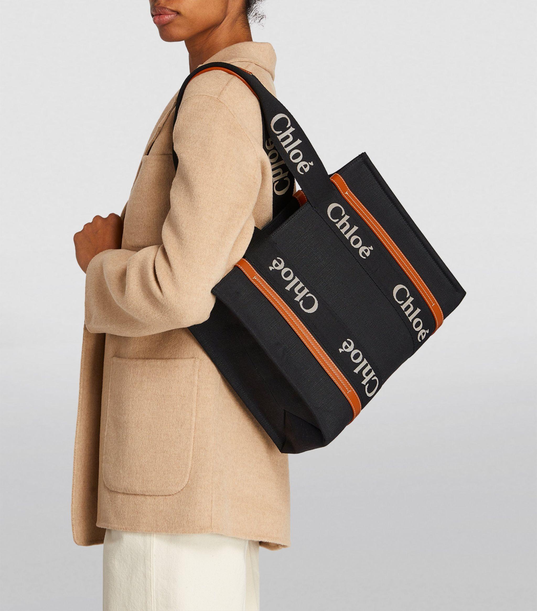 ☆Chloe☆ Medium WOODY Tote トートバッグ BLACK♪ Chloé Woody Medium Tote Bag | Bloomingdale's