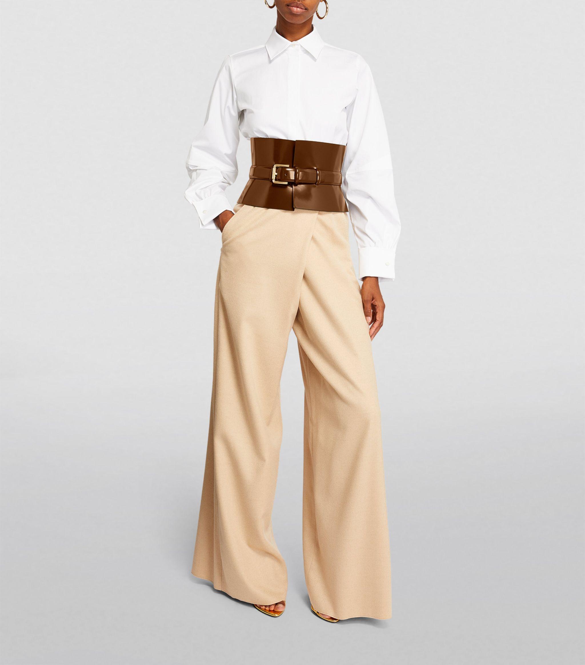 Max Mara Leather Corset Belt in Brown