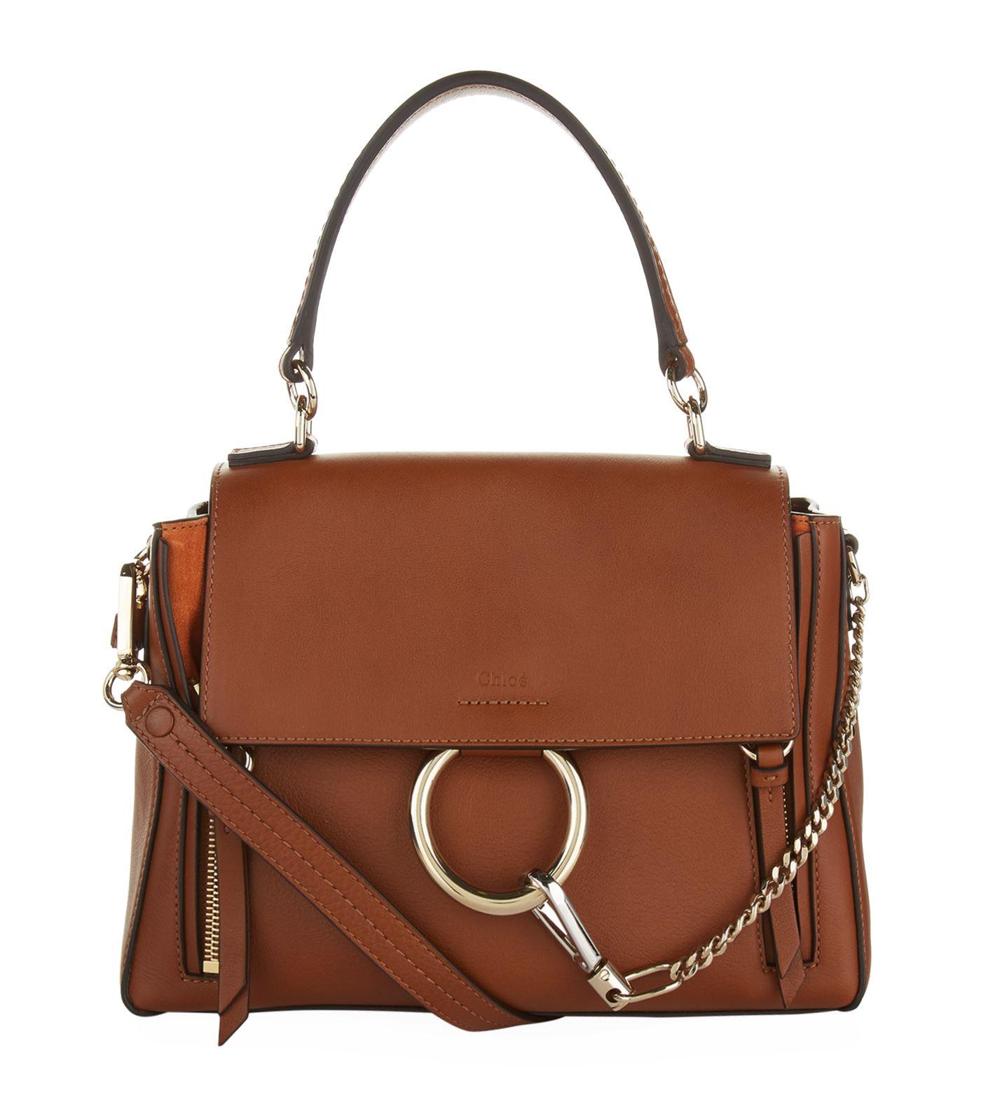 Chloé Leather Faye Day Small Pebbled Ring Shoulder Bag in Tan (Brown ...