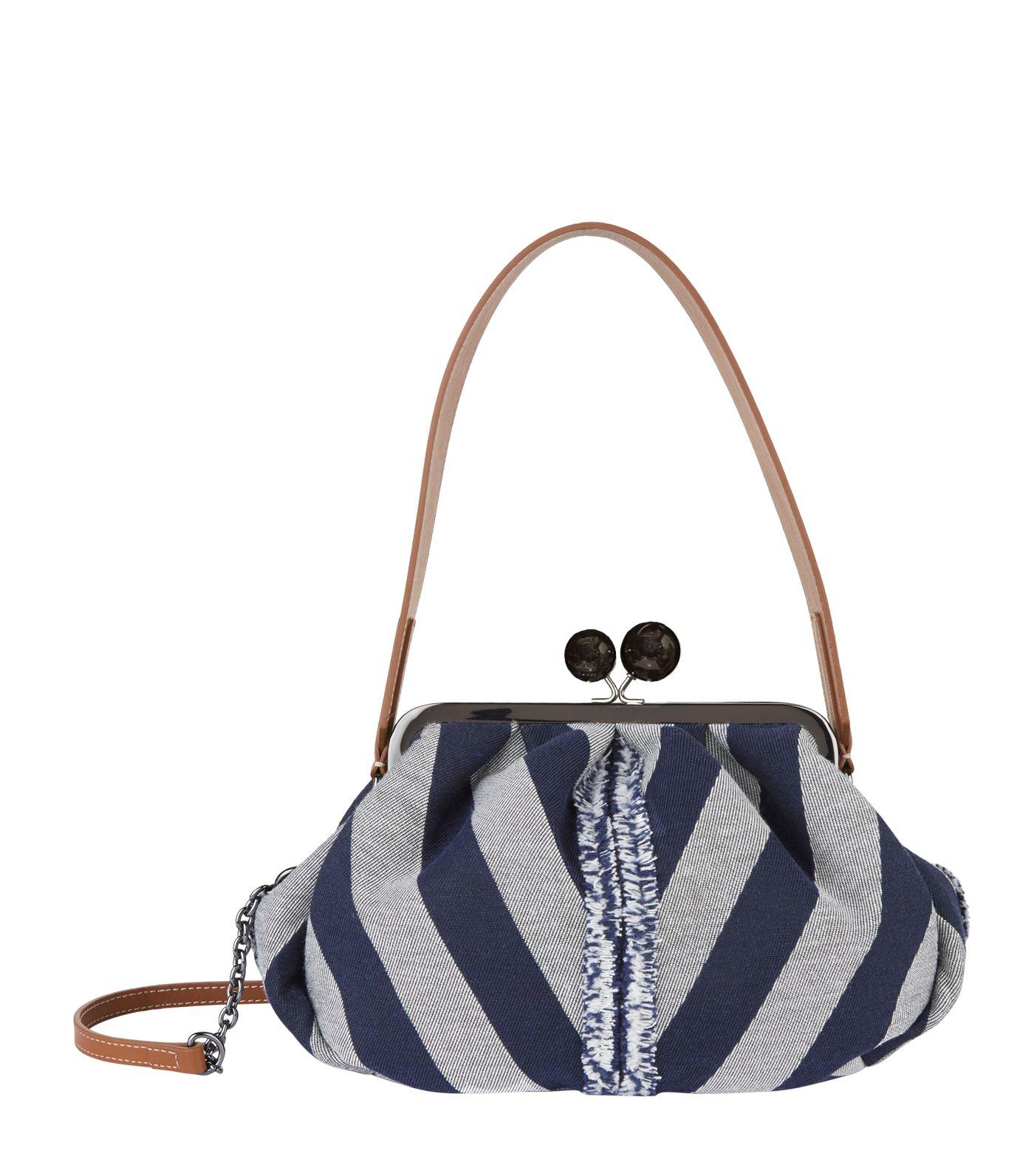 Weekend by Maxmara Medium Chevron Print Pasticcino Bag in Blue | Lyst Canada