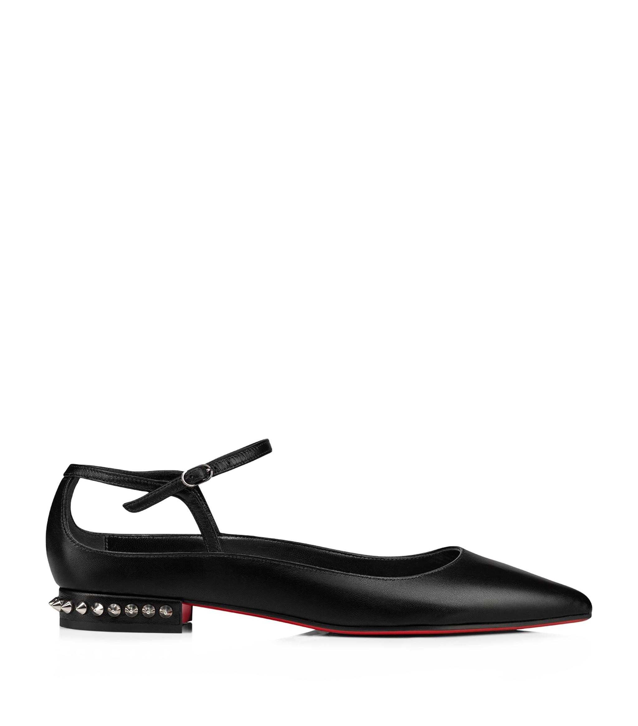Christian Louboutin Conclusive Spike Ballerina Flats in Black | Lyst