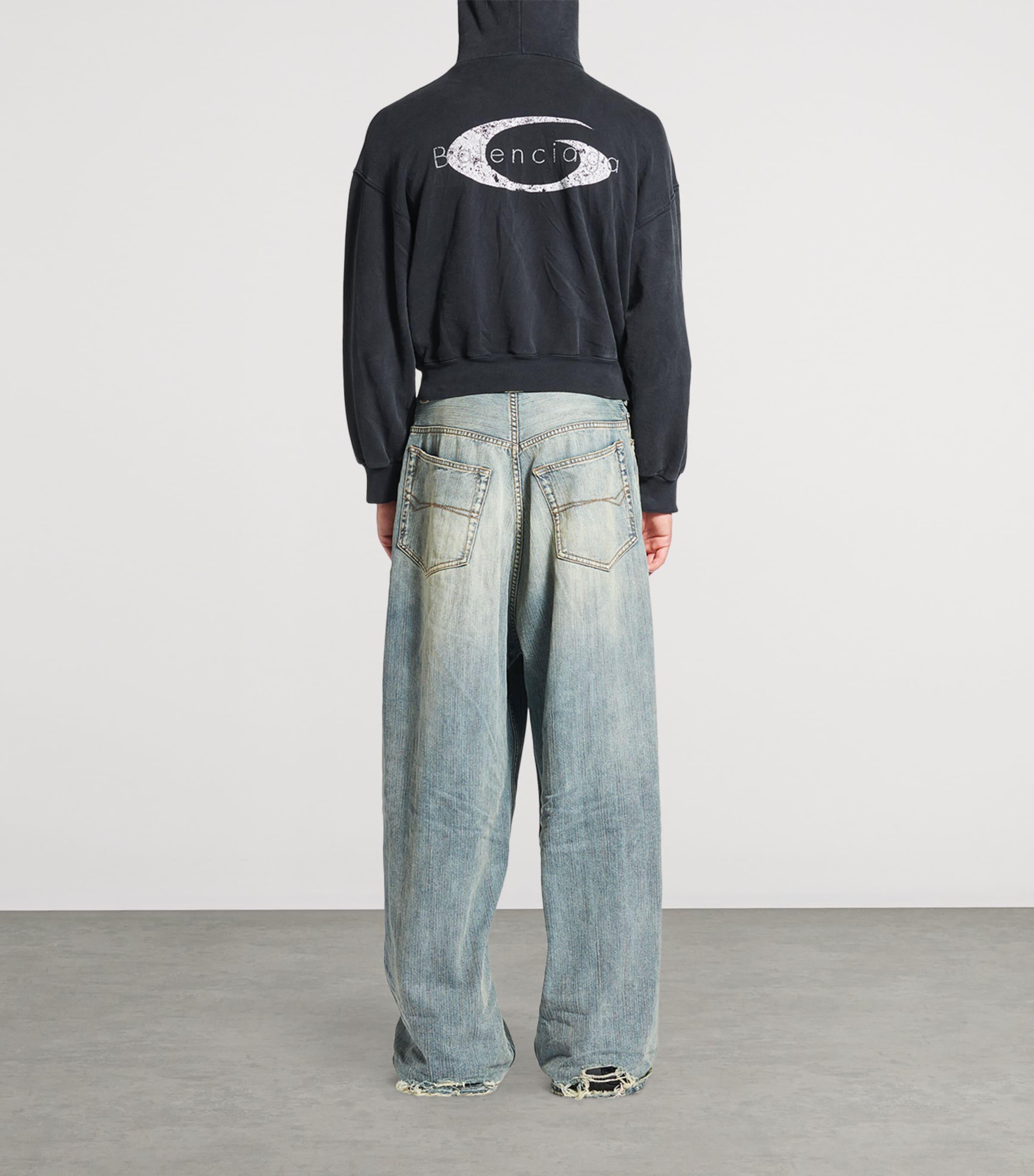 balenciaga all logo wide denim Jeans Balenciaga | Fit Trousers NET