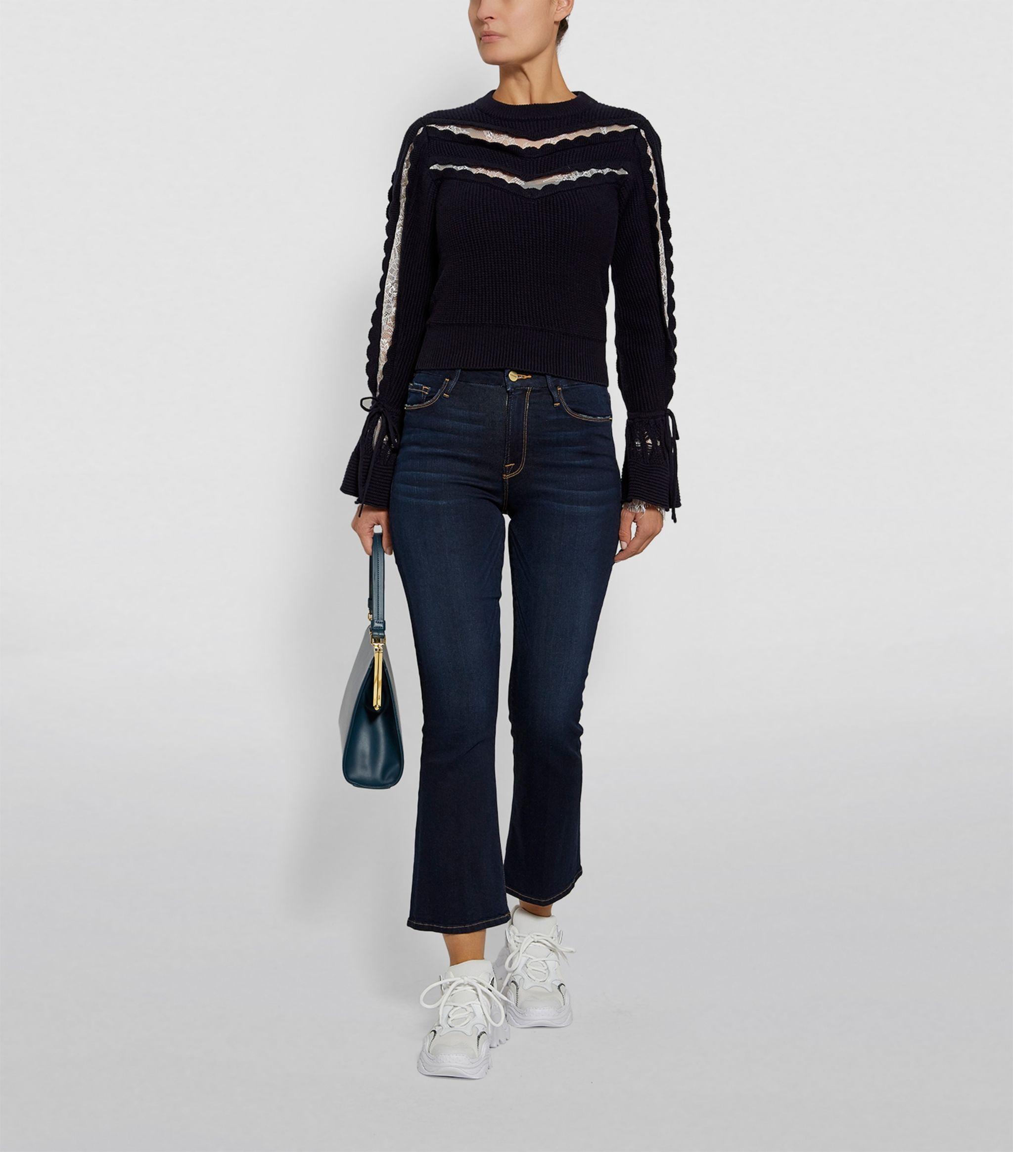 FRAME Le Crop Mini Boot Cabana Jeans in Blue | Lyst