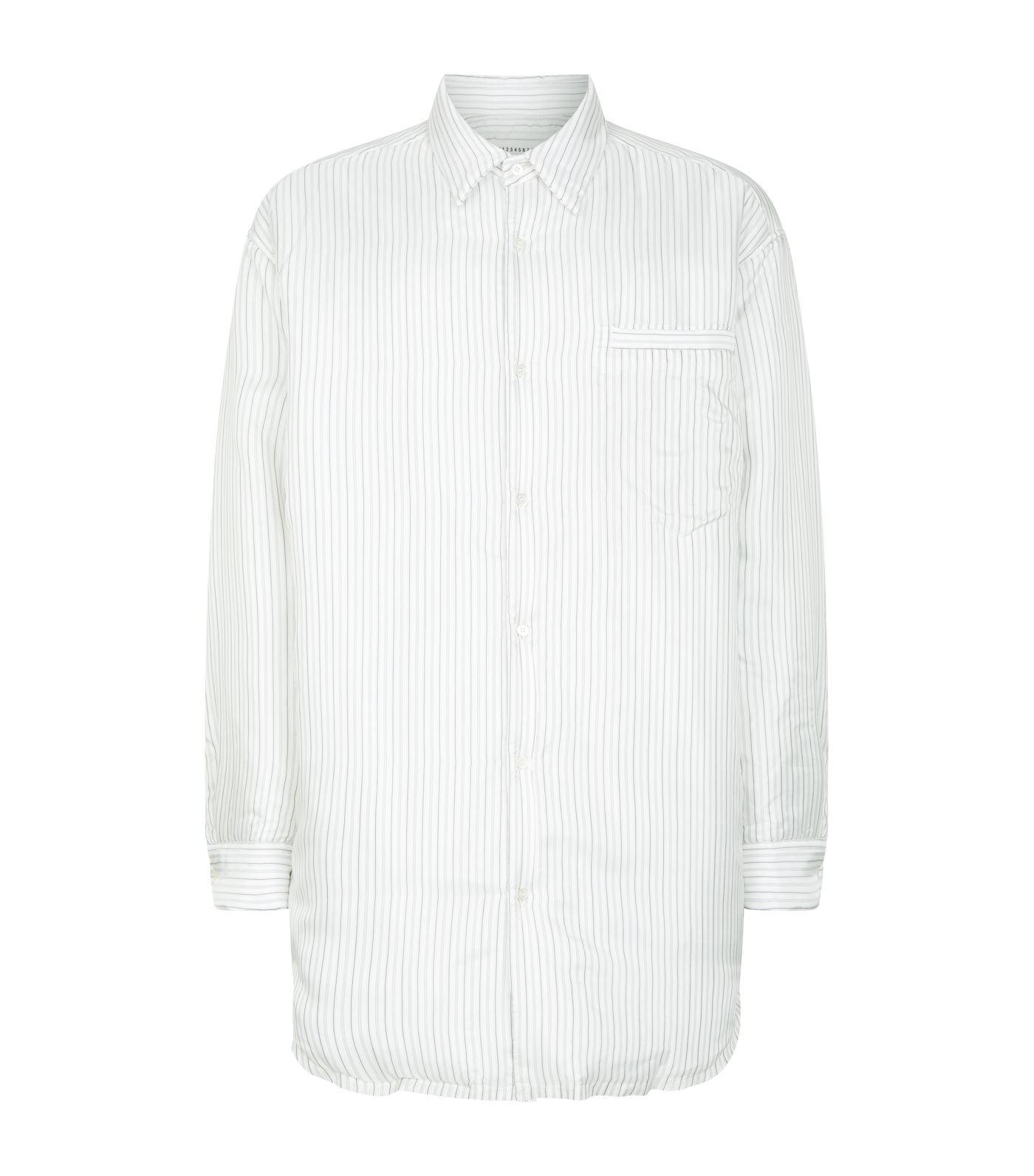 Maison Margiela Oversized Padded Stripe Shirt in White for Men - Lyst