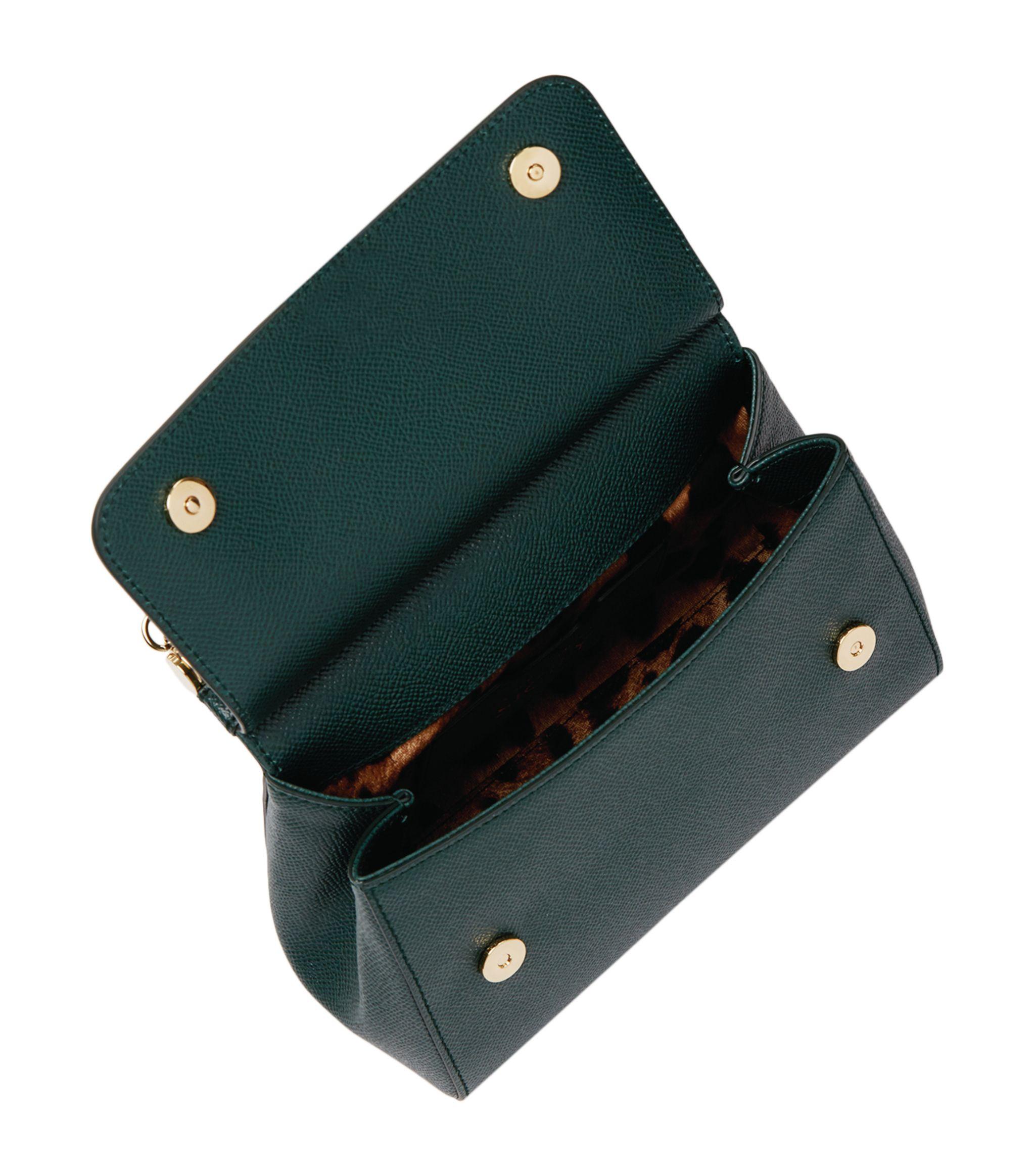 Sicily Mini Leather Crossbody Bag in Green - Dolce Gabbana
