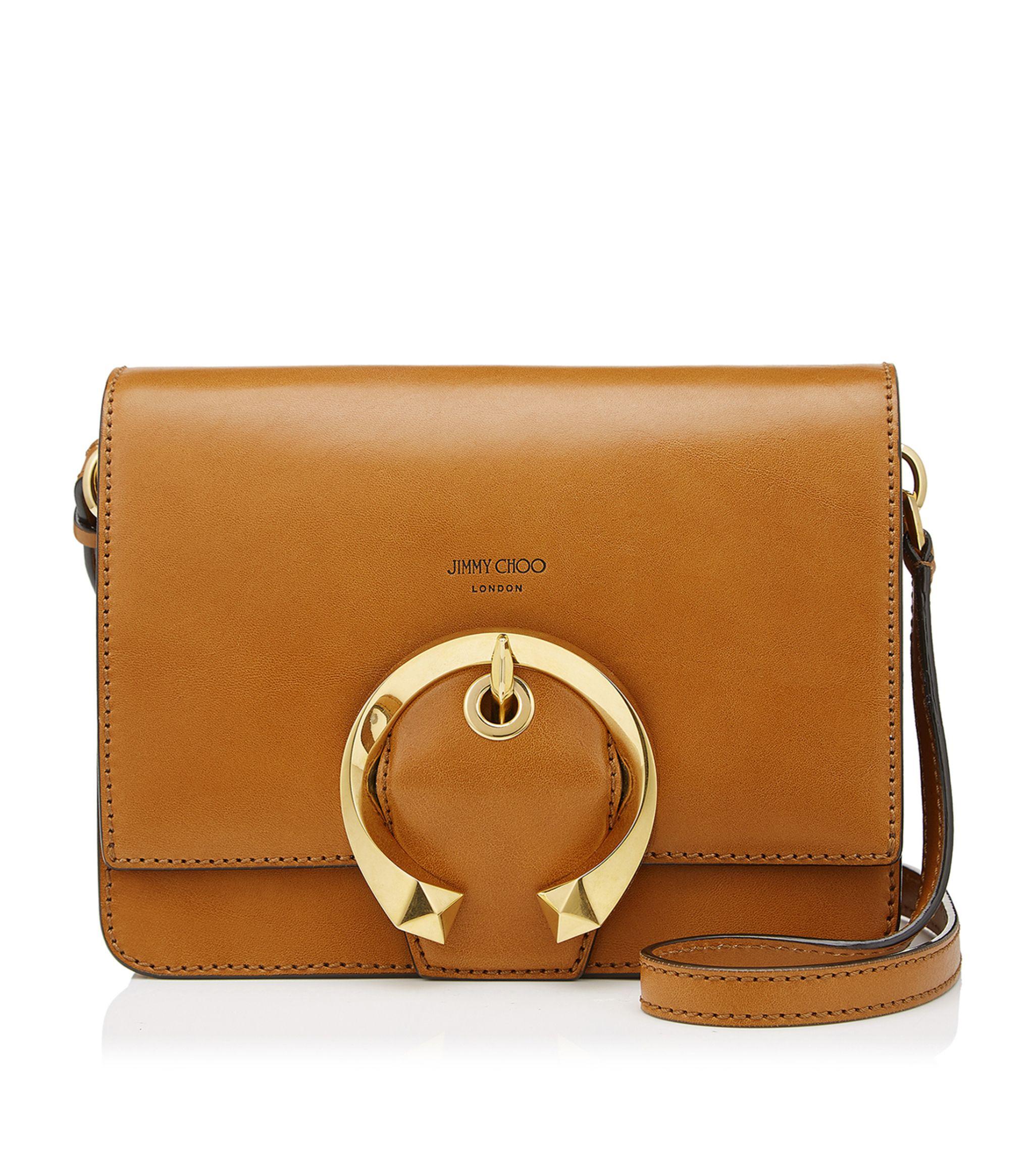 jimmy choo brown leather shoulder bag