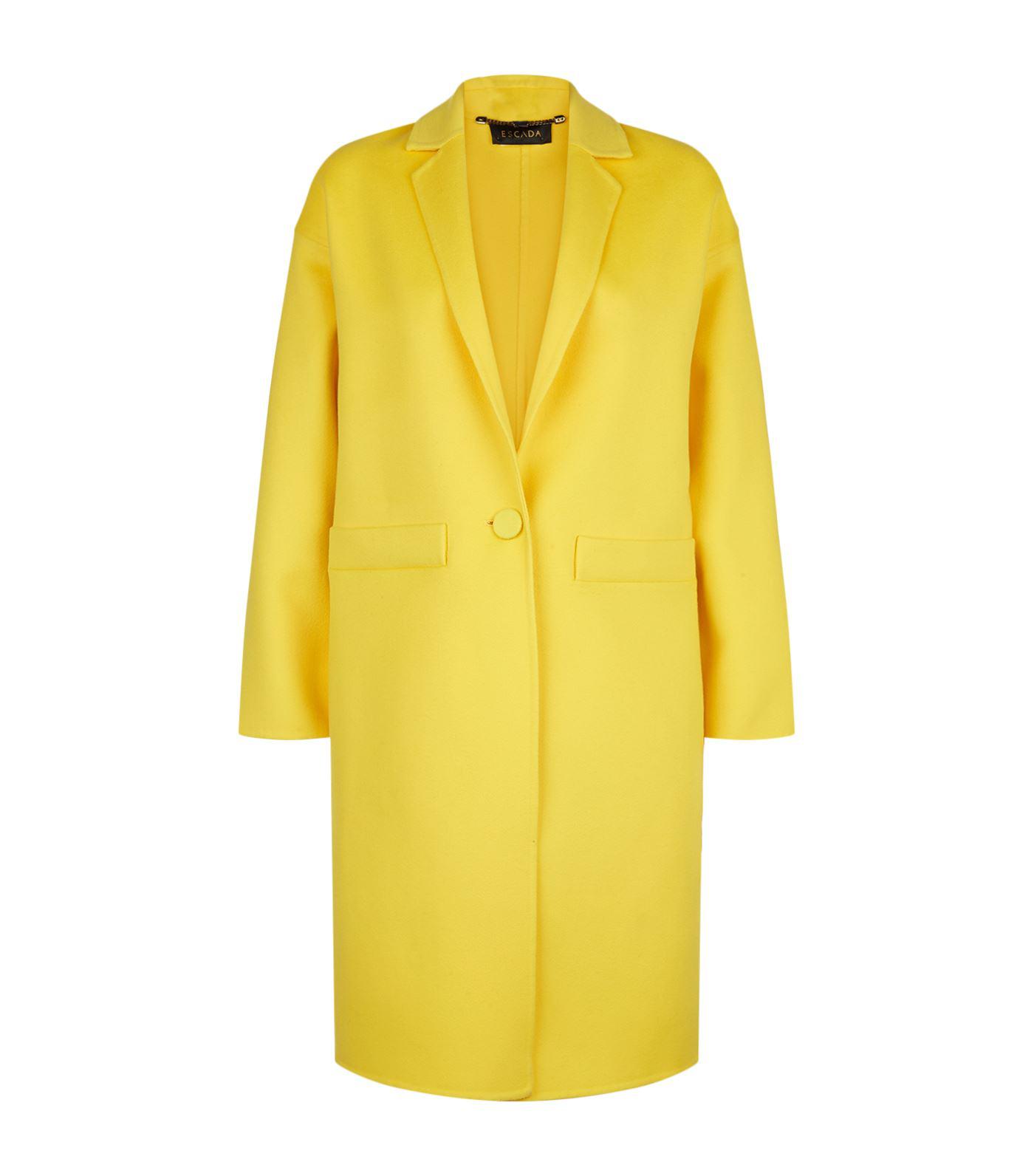 ESCADA Wool And Cashmere Coat in Yellow