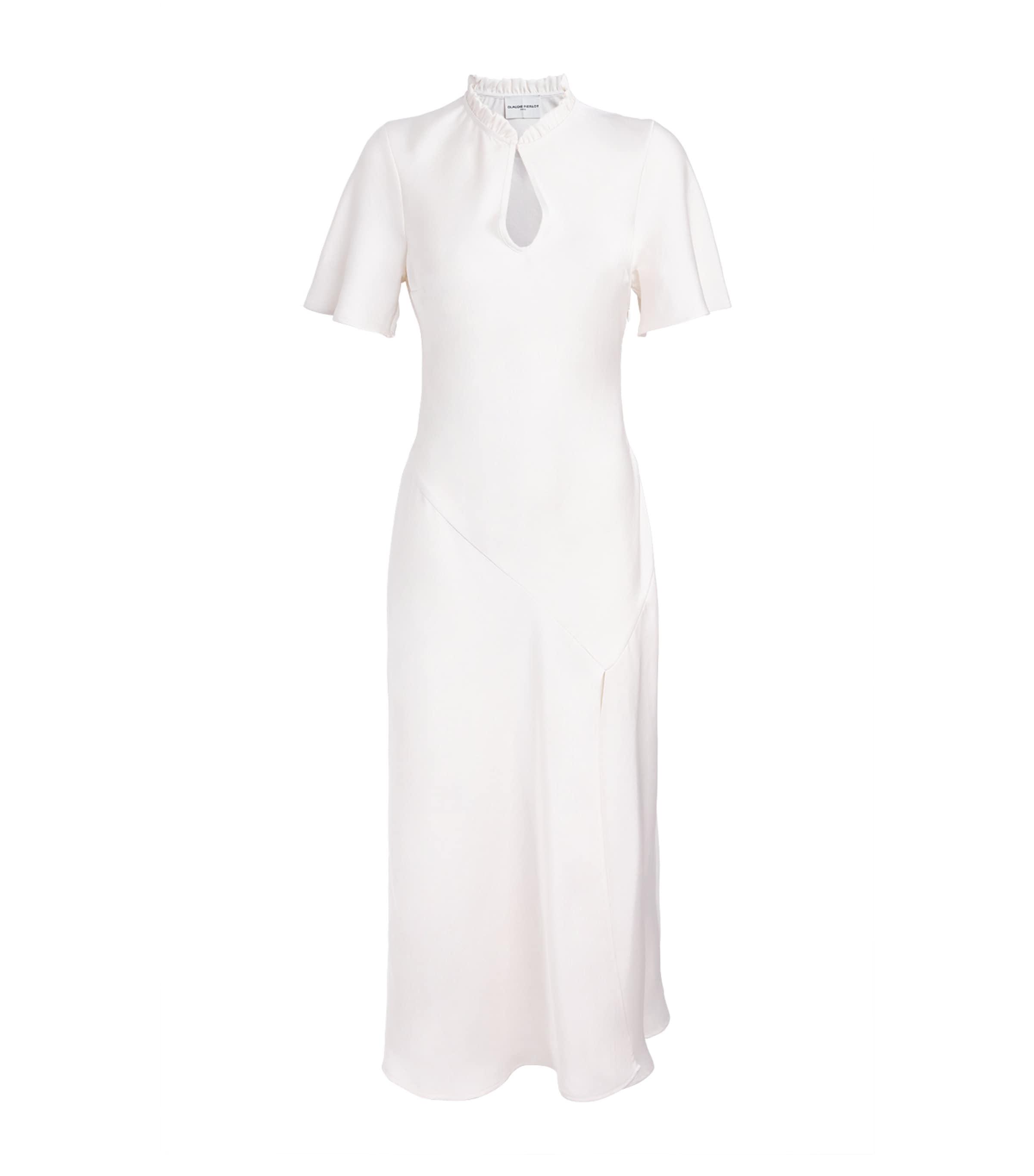 white short sleeve maxi dress Patou Our white short sleeve lace detail maxi dress is the perfect dress to wear if you are a bride Briona Short Sleeve Buckle Maxi
