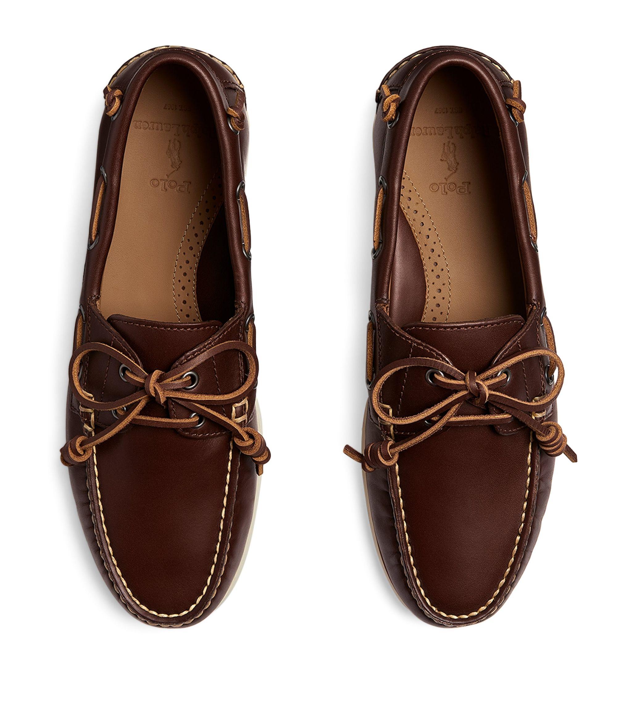Polo Ralph Lauren Leather Merton Boat Shoes in Brown for Men | Lyst