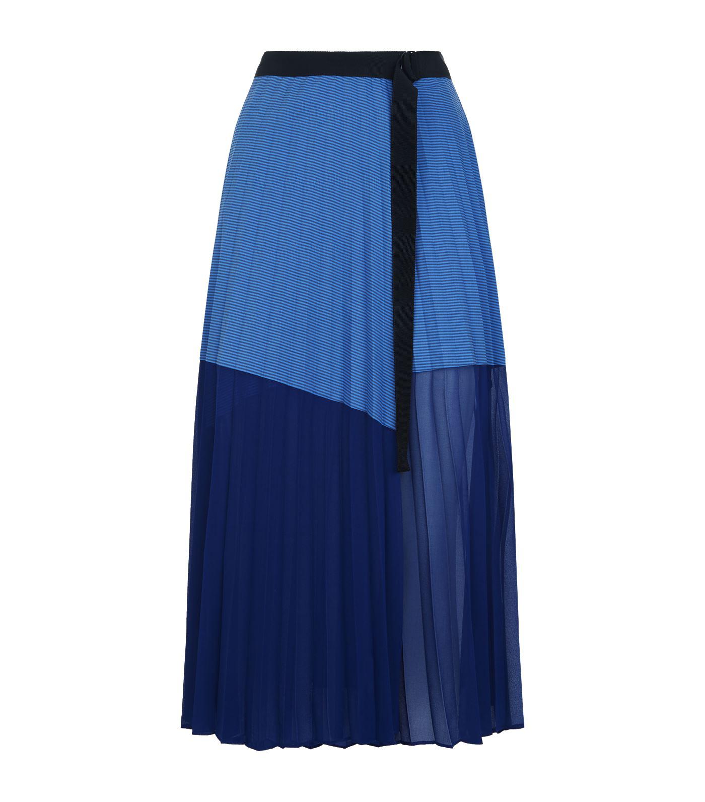 Sandro Cotton Pleated Wrap Skirt in 