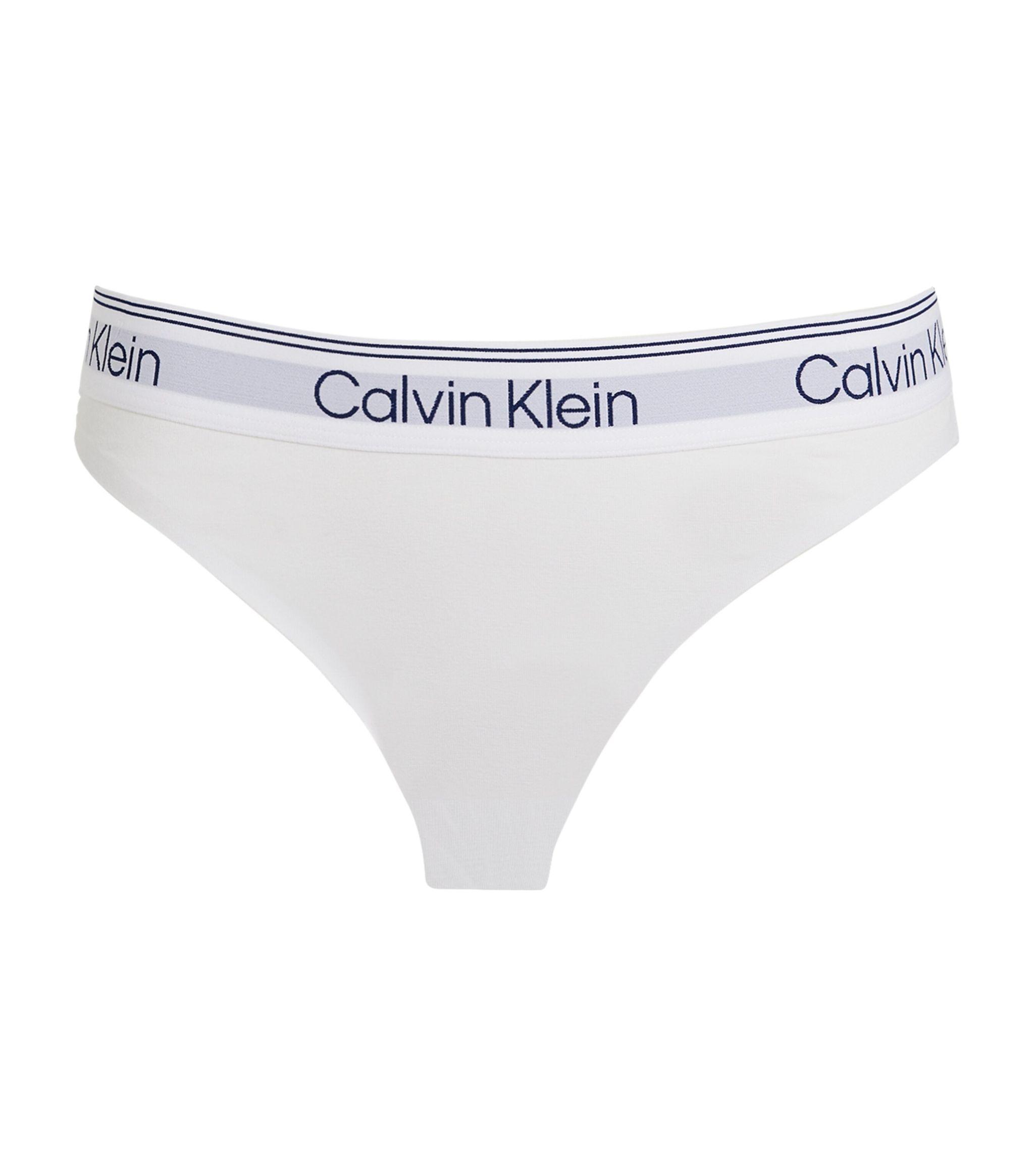 Calvin Klein Logo Tanga Briefs in White
