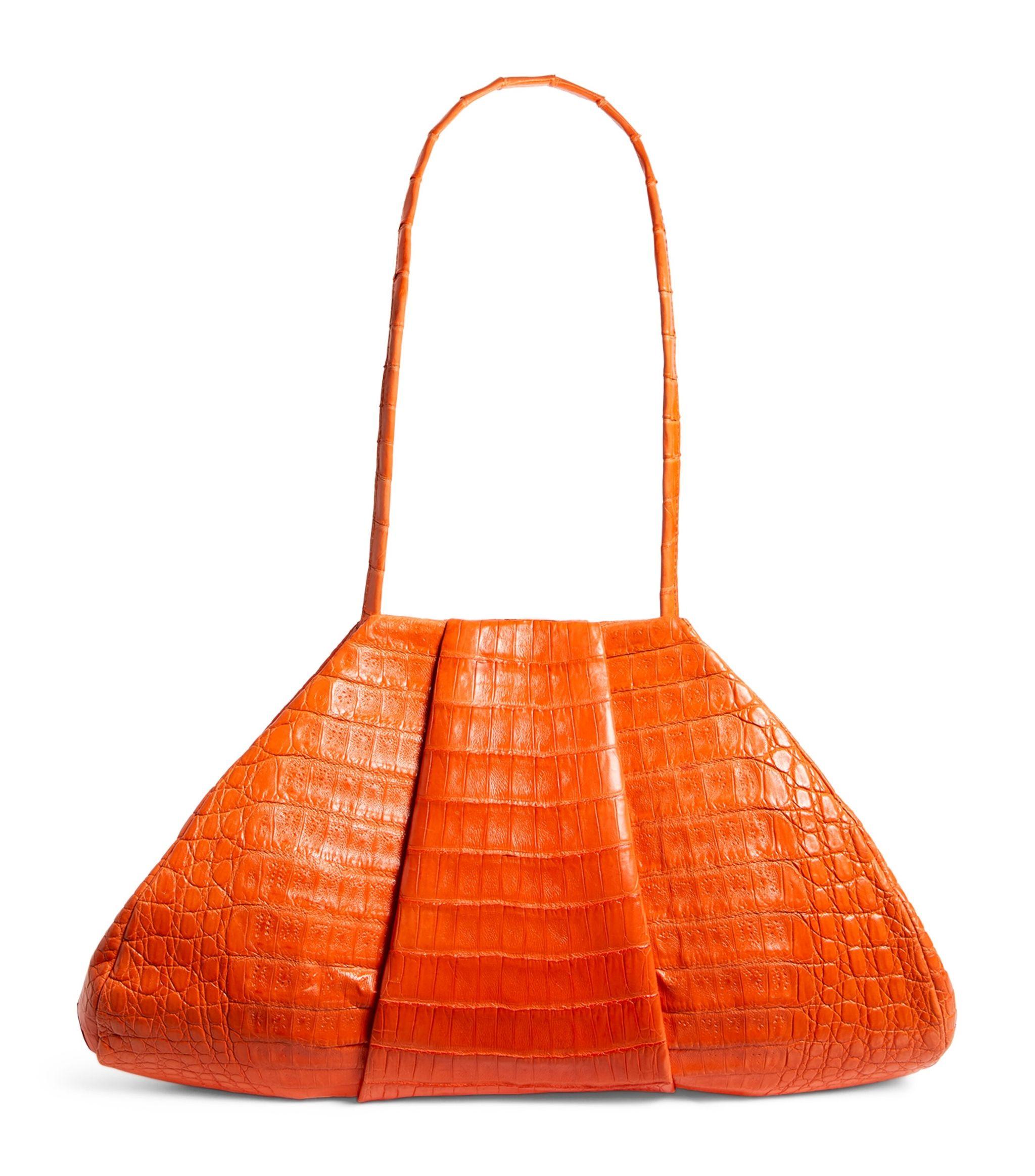 Nancy Gonzalez Crocodile Pyramid Shoulder Bag in Orange Lyst UK