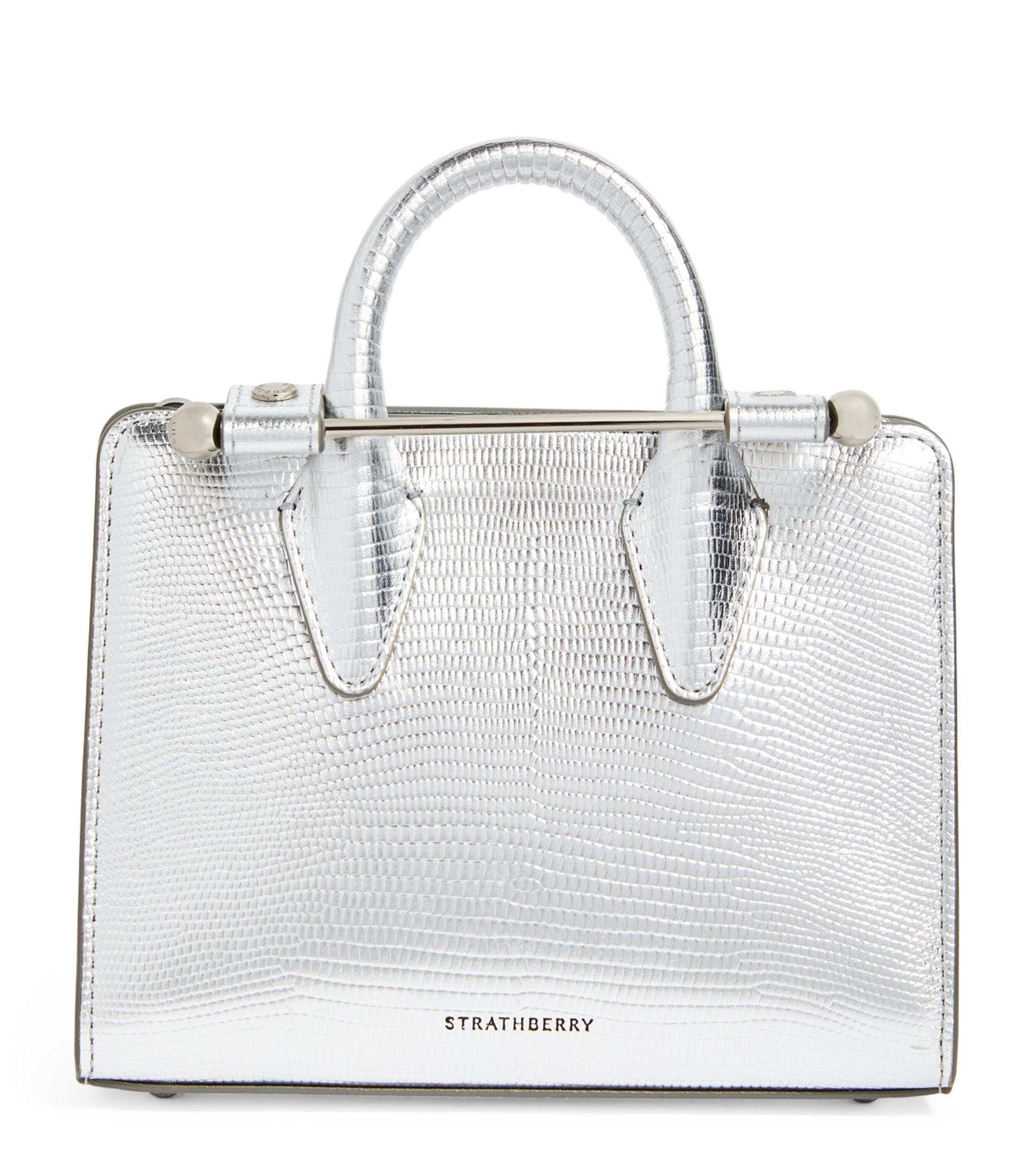 Strathberry Nano Metal Bar Leather Tote Bag