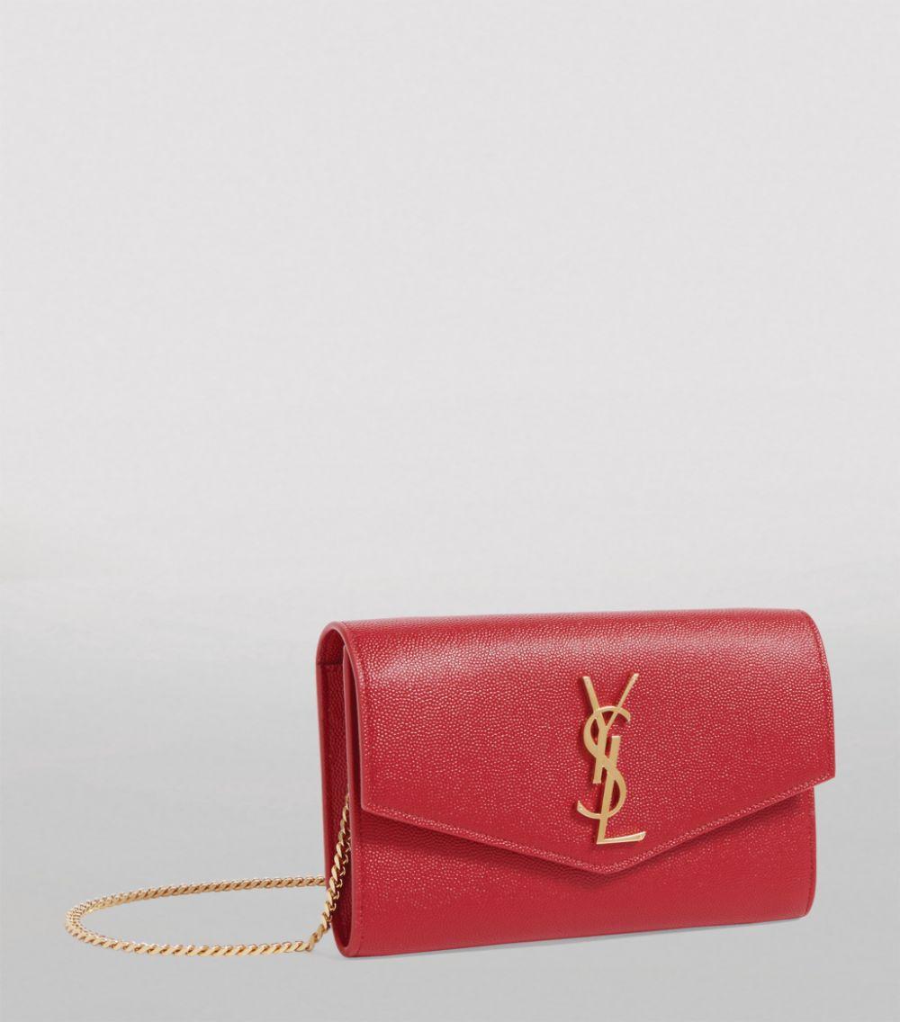 Saint Laurent Uptown Wallet On Chain Mini Leather Rouge Eros in Red | Lyst