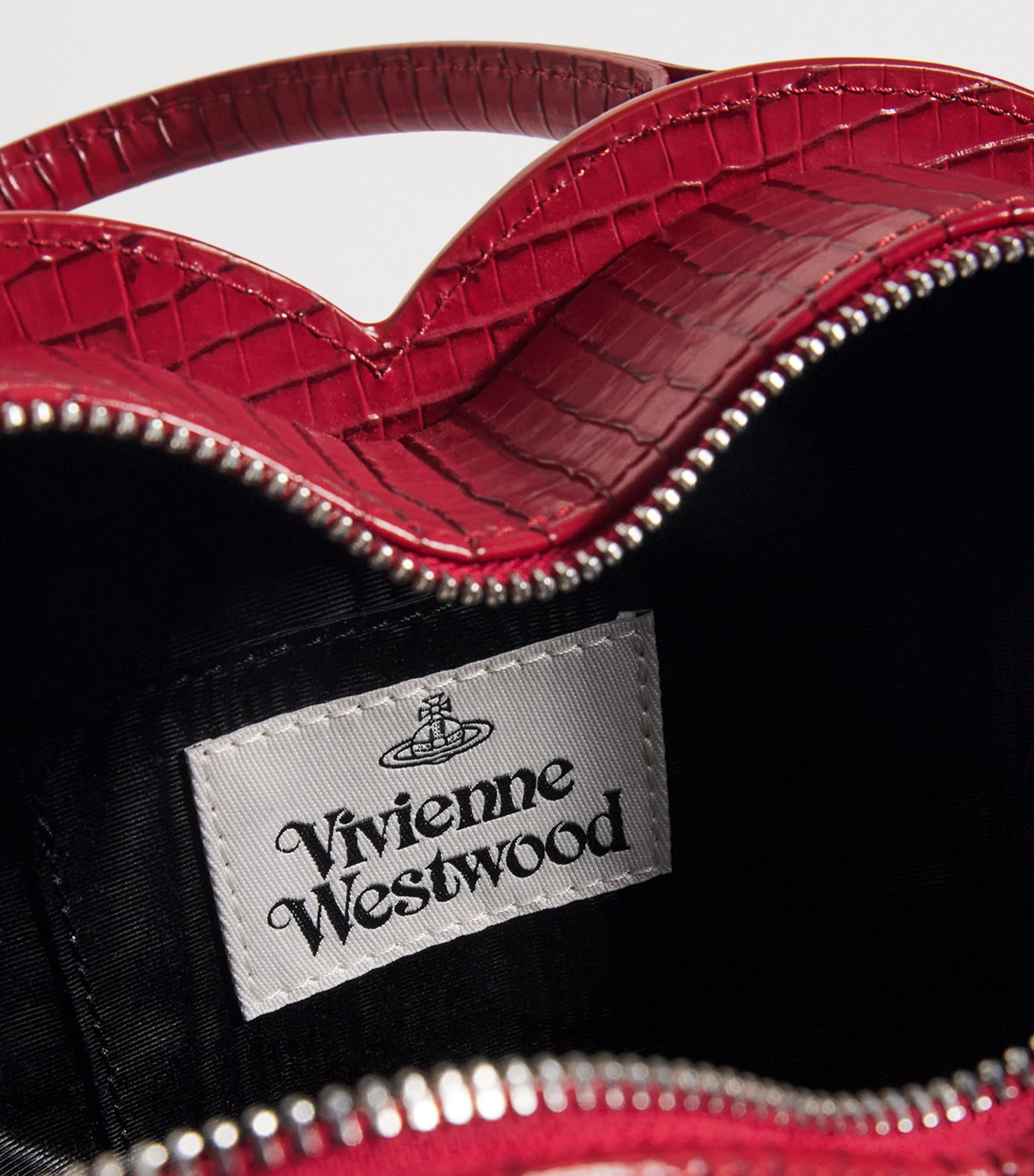 Vivienne Westwood Croc-Embossed Leather Josephine Heart Cross-Body 
