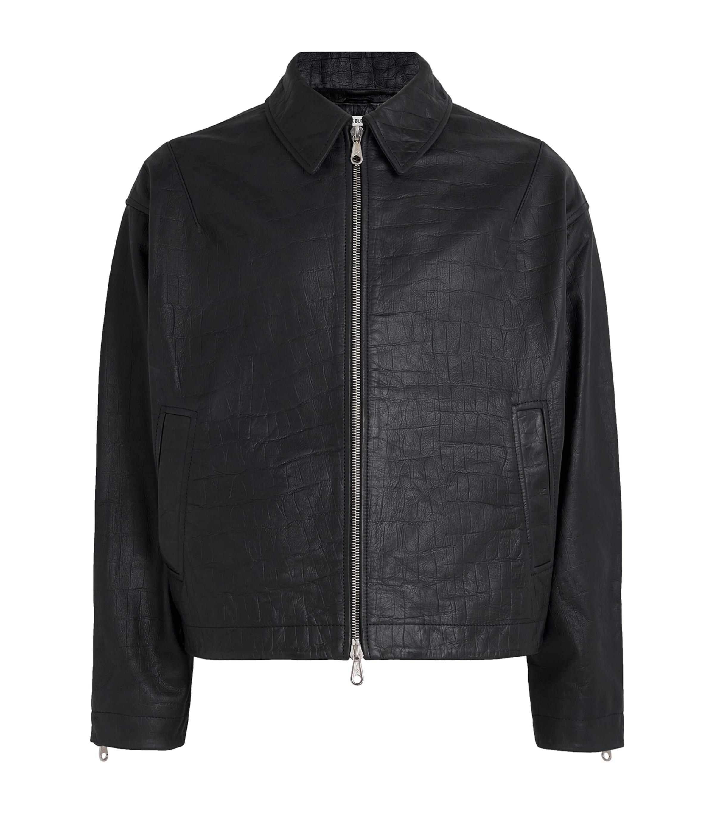 ジャケット・アウター BELVET Croc-Embossed Leather Jacket Cole Buxton Croc-Embossed Leather Jacket in Black for Men | Lyst