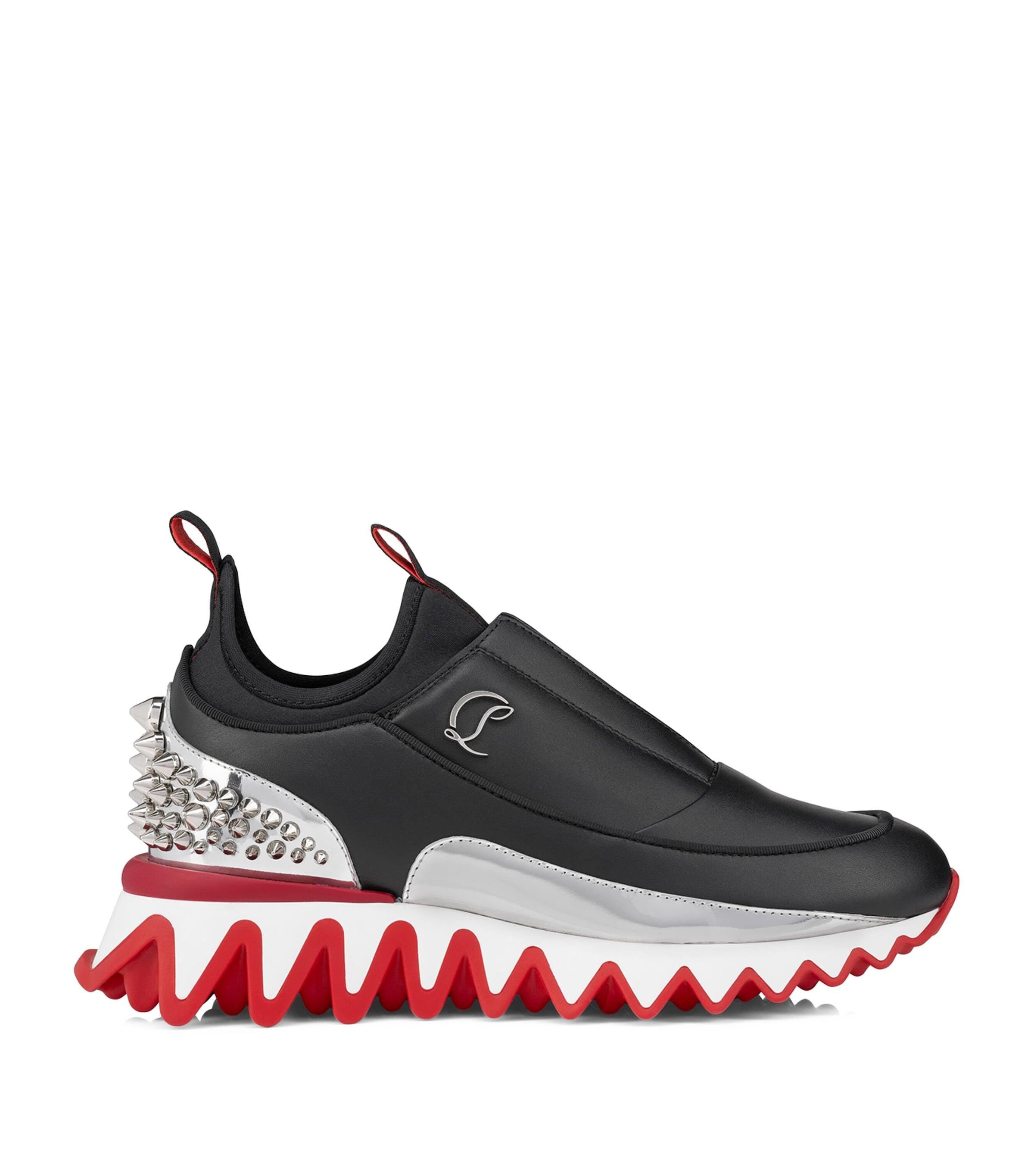 Christian Louboutin Sharkyloub Spikes Leather Low-Top Trainers in