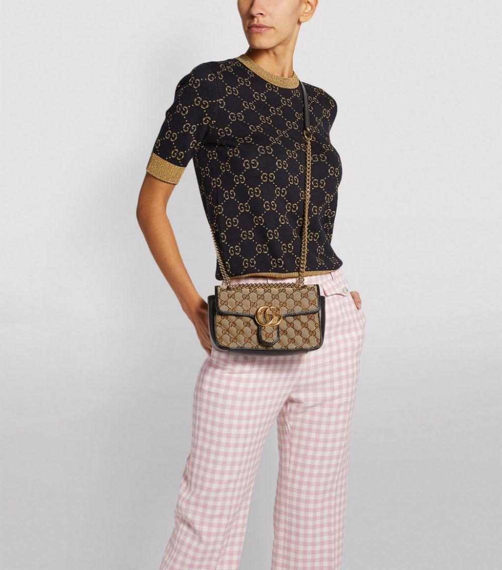 Gucci marmont small gg canvas shoulder bag hot sale