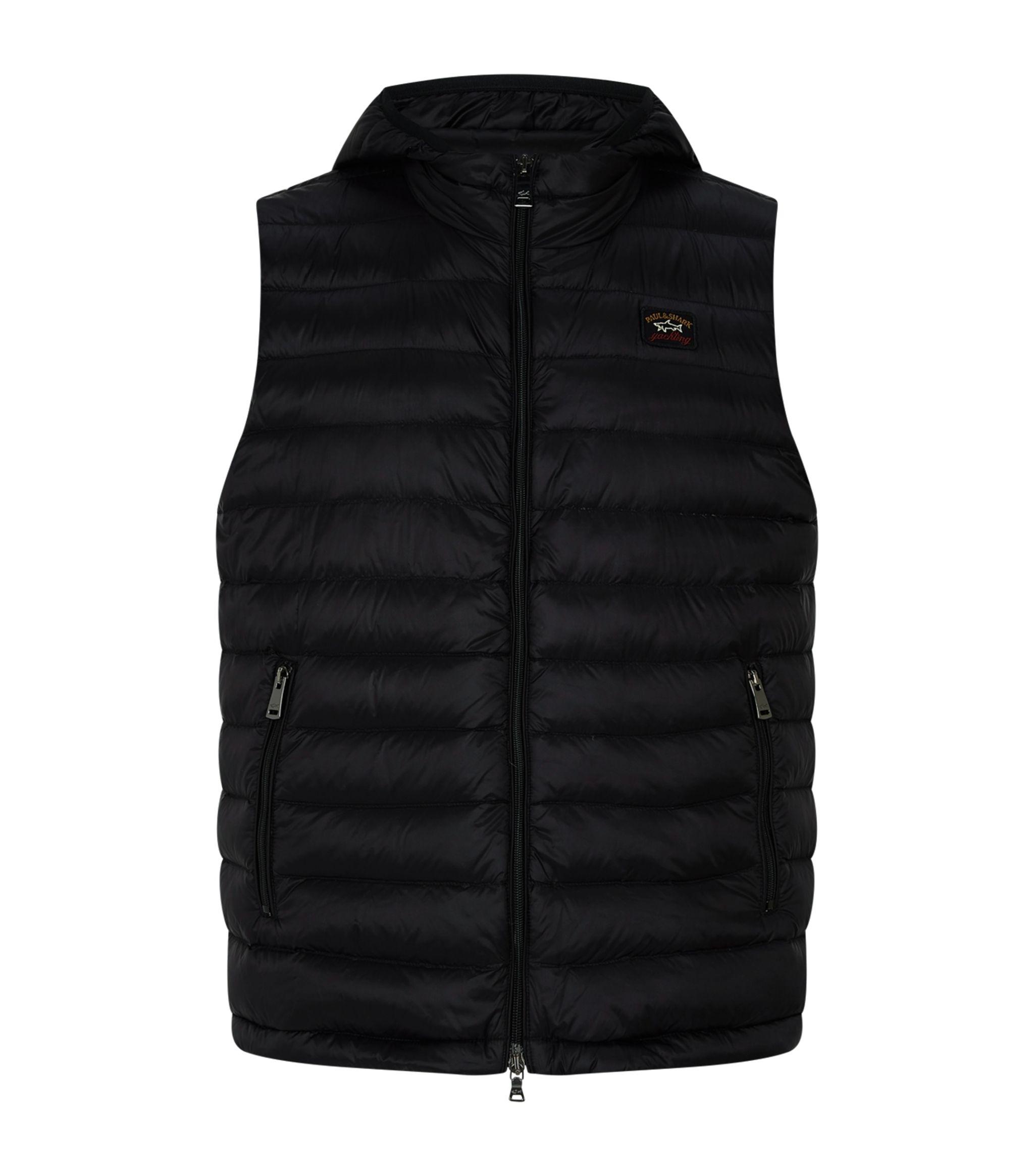 Paul & Shark Hooded Gilet in Black for Men - Lyst