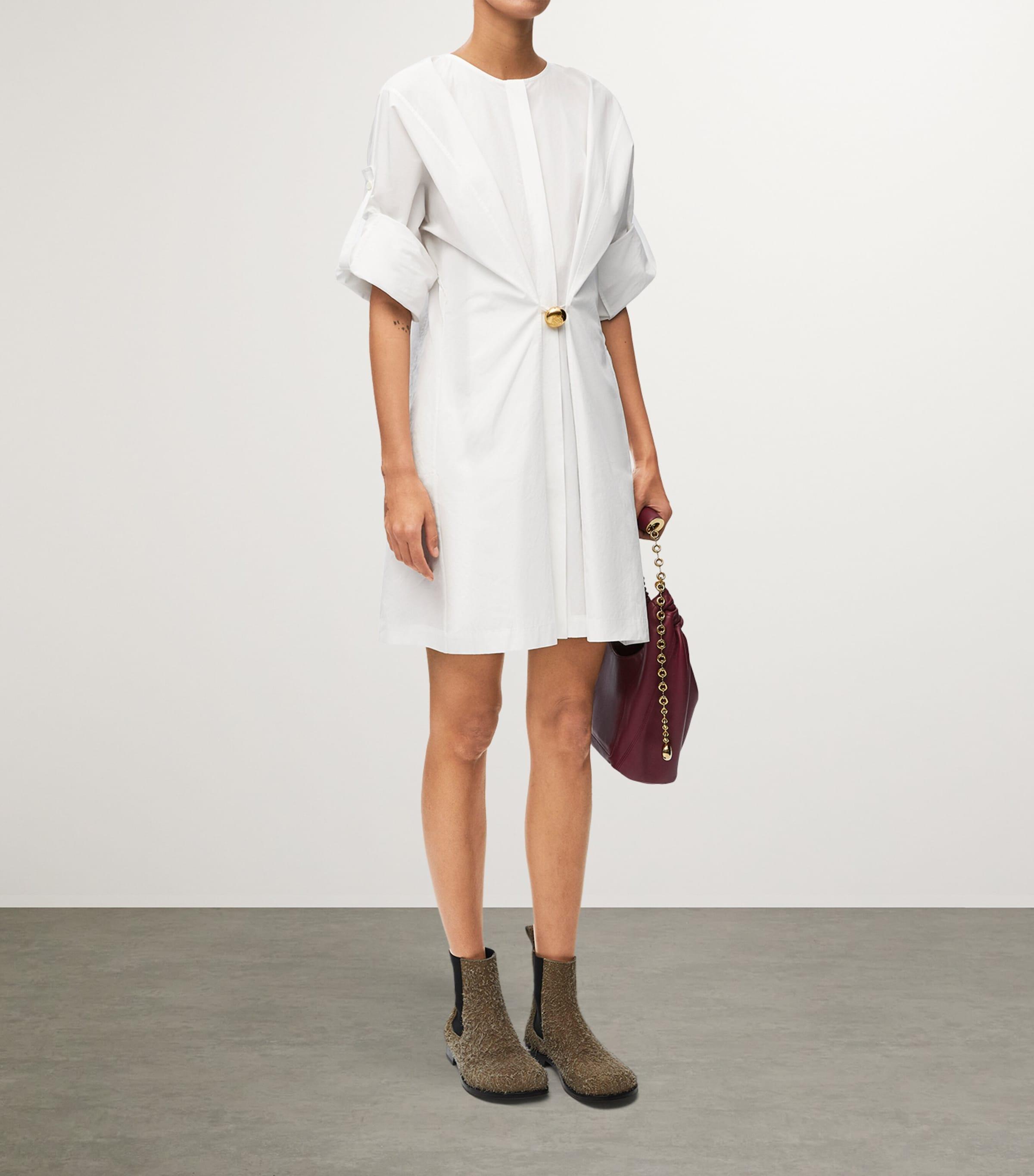 loewe white mini dress Loewe, Asymmetric printed minidress, Women, White, US 8, Dresses, Viscose